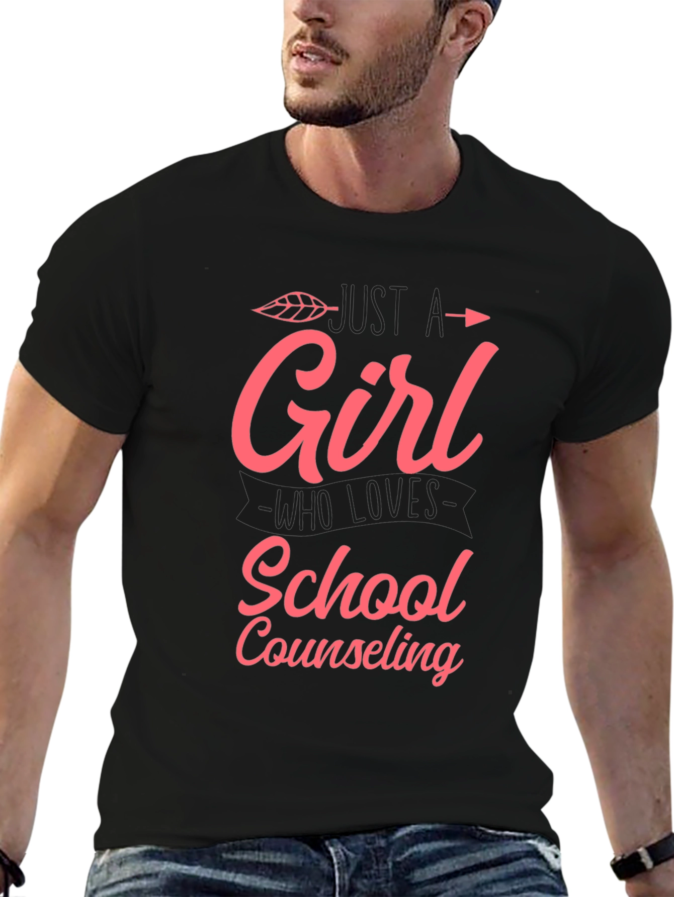 Black Girl Who Loves School Counseling T-Shirt view 6
