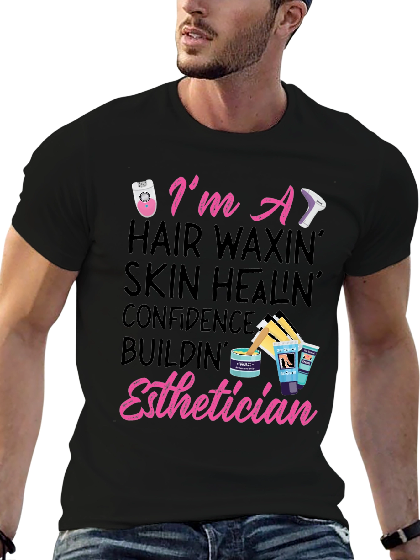 Esthetician T-Shirt: Hair Waxing, Skin Healing - 6