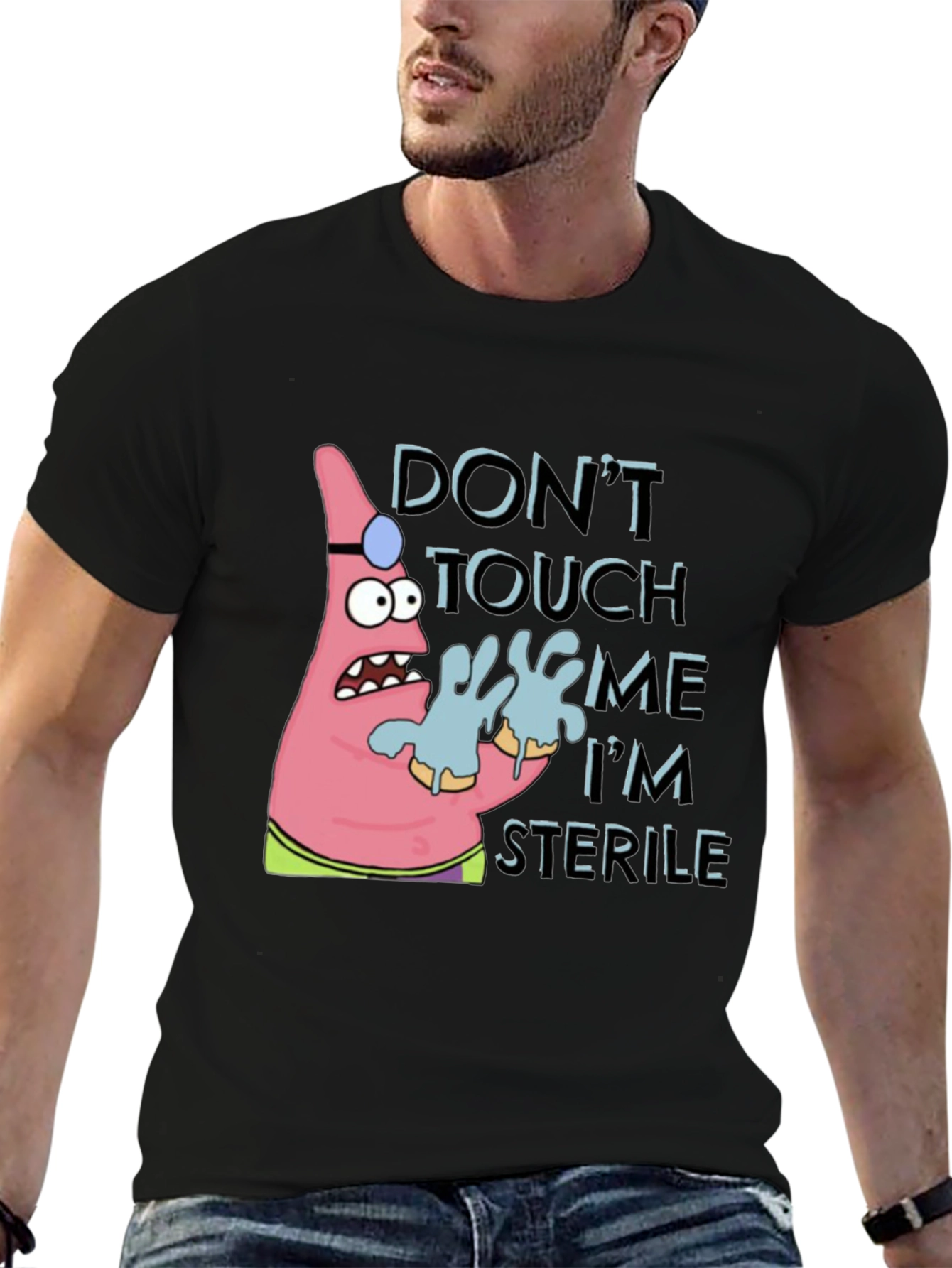 Black Don't Touch Me I'm Sterile T-Shirt view 6