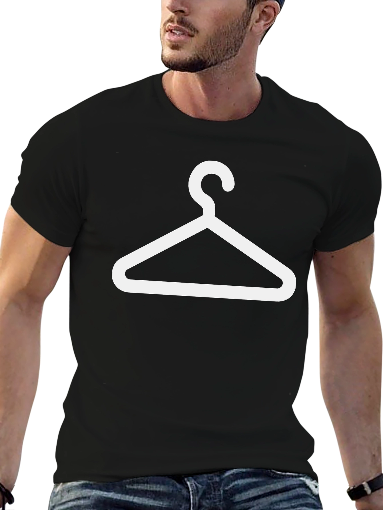 Black Hanger Graphic T-Shirt - Black Unisex Tee view 6