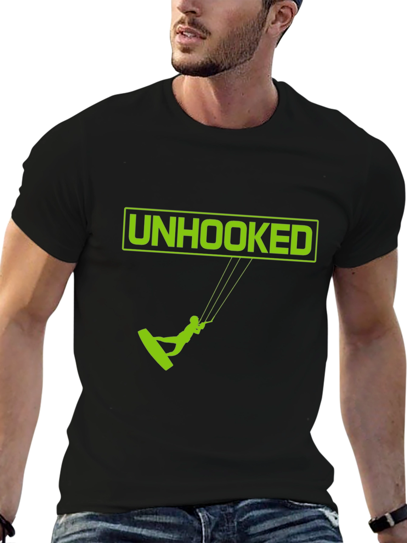 Black Unhooked Kitesurfing Graphic Tee - Black view 6