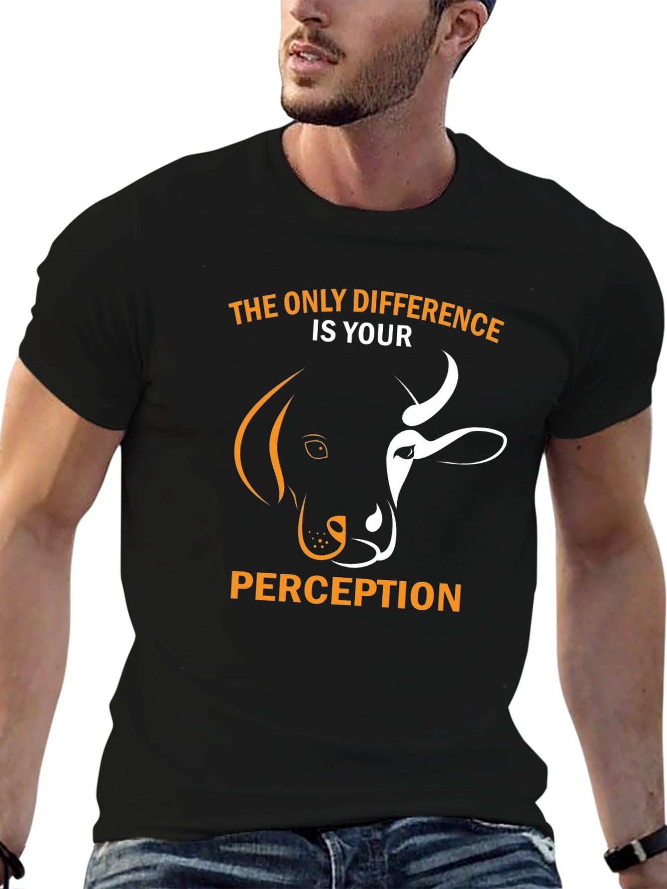 Black Dog or Cow? Perception Graphic T-Shirt view 6