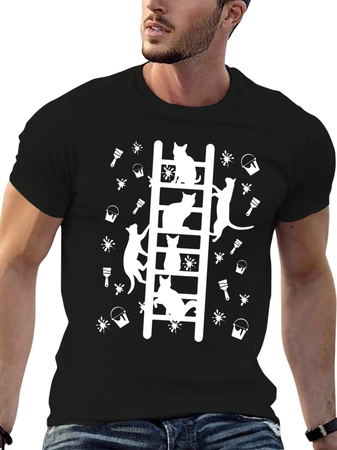 Black Cat Ladder T-Shirt view 6