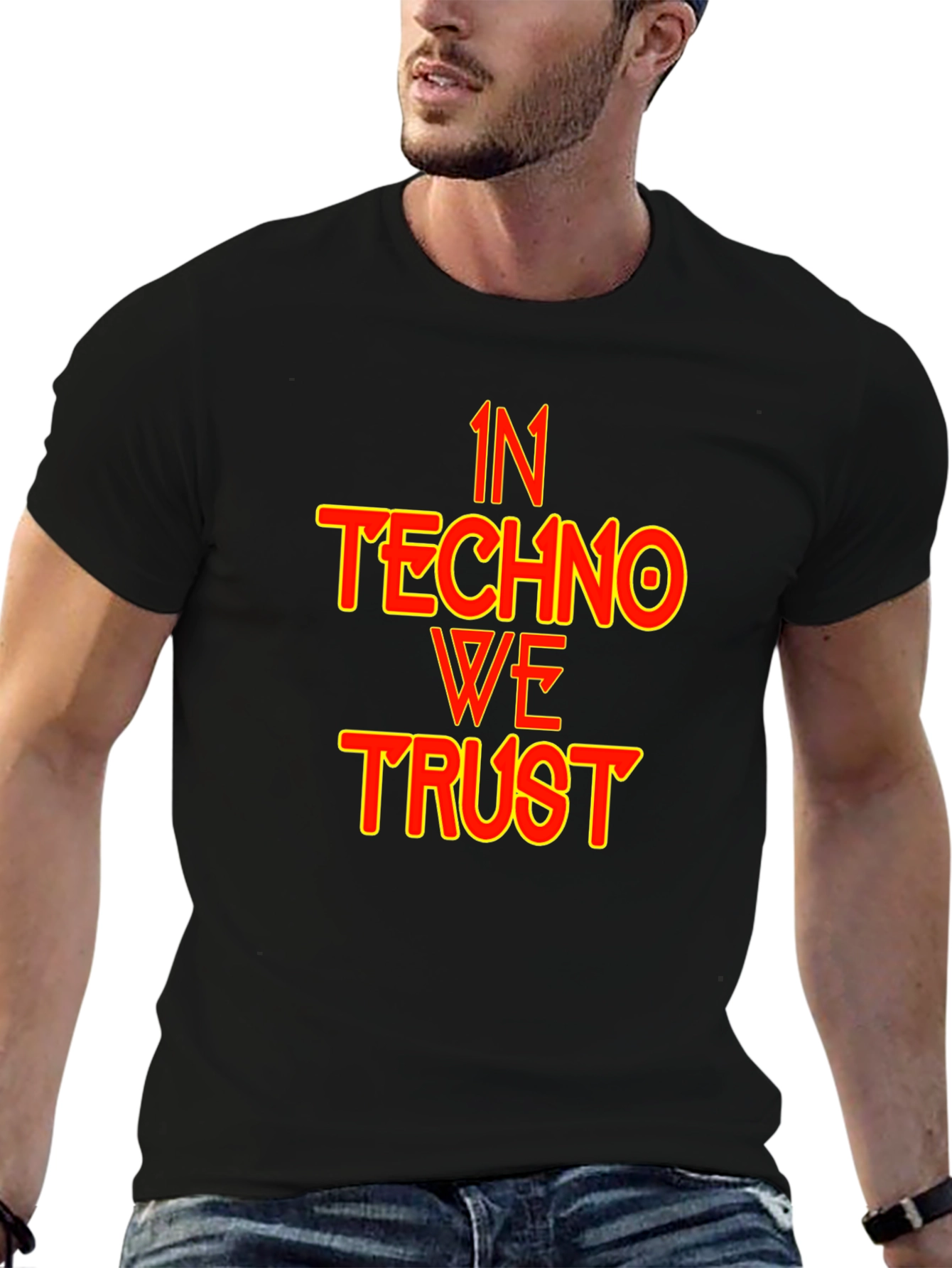 Black In Techno We Trust Black T-Shirt view 6