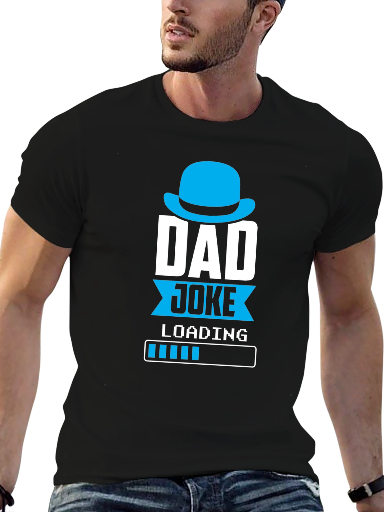 Black Dad Joke Loading T-Shirt Funny Fathers Day Gift view 6