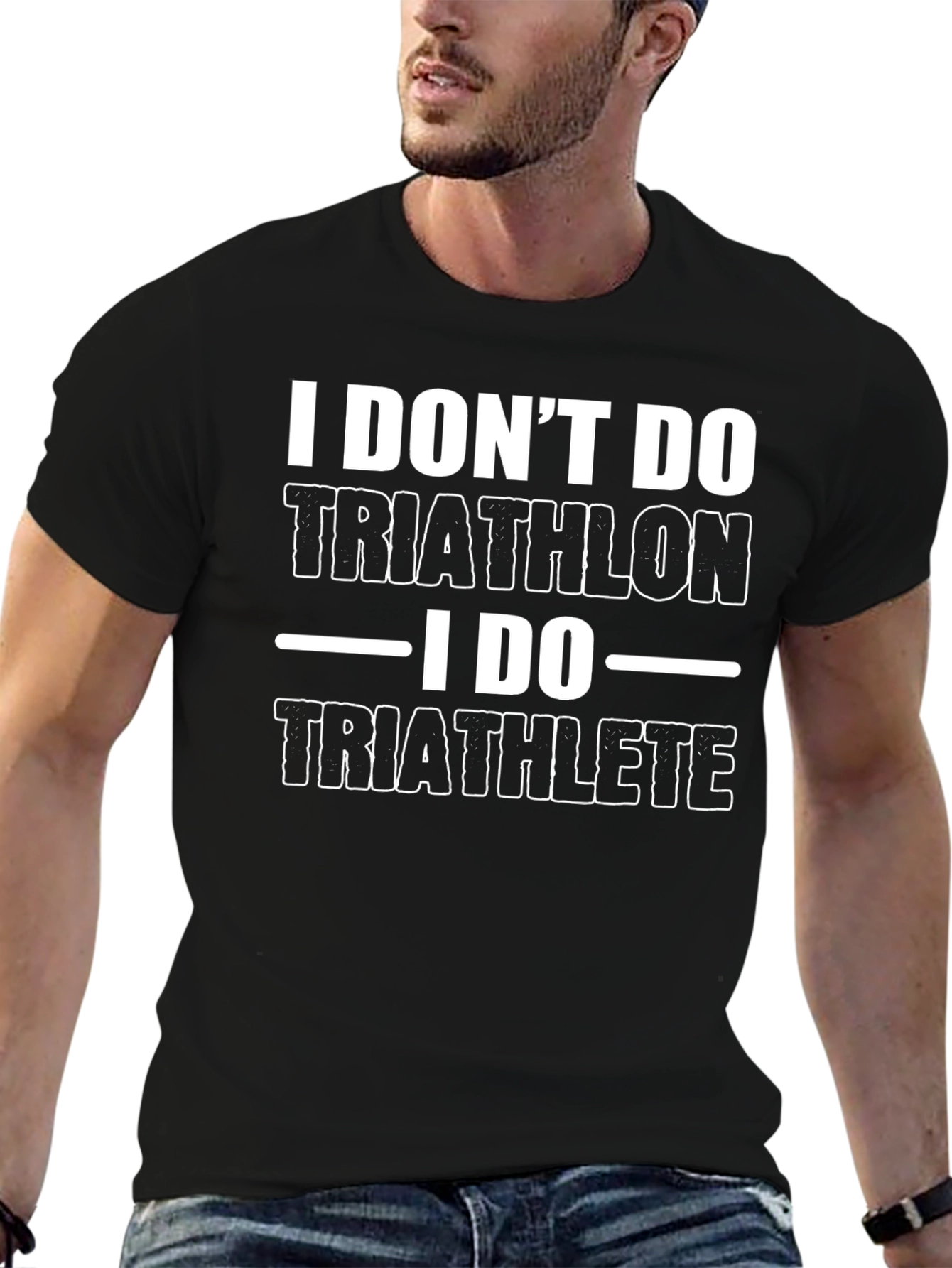 Black Funny Triathlon Athlete T-Shirt, Black view 6