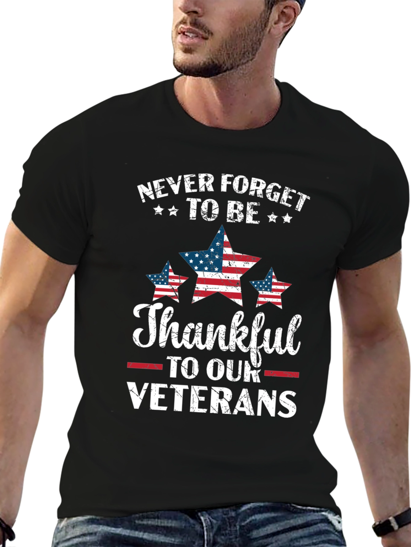 Black Never Forget Veterans T-Shirt view 6