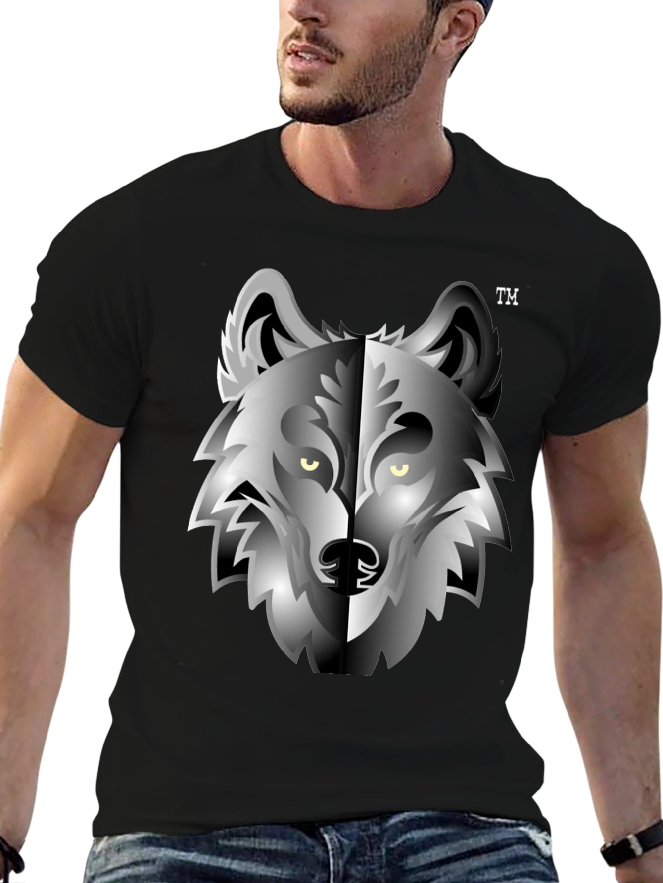 Black Wolf Graphic Tee - Cool Animal Design T-Shirt view 6