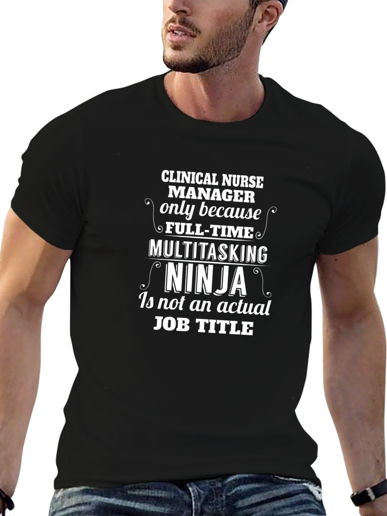 Black Clinical Nurse Manager Ninja T-Shirt view 6
