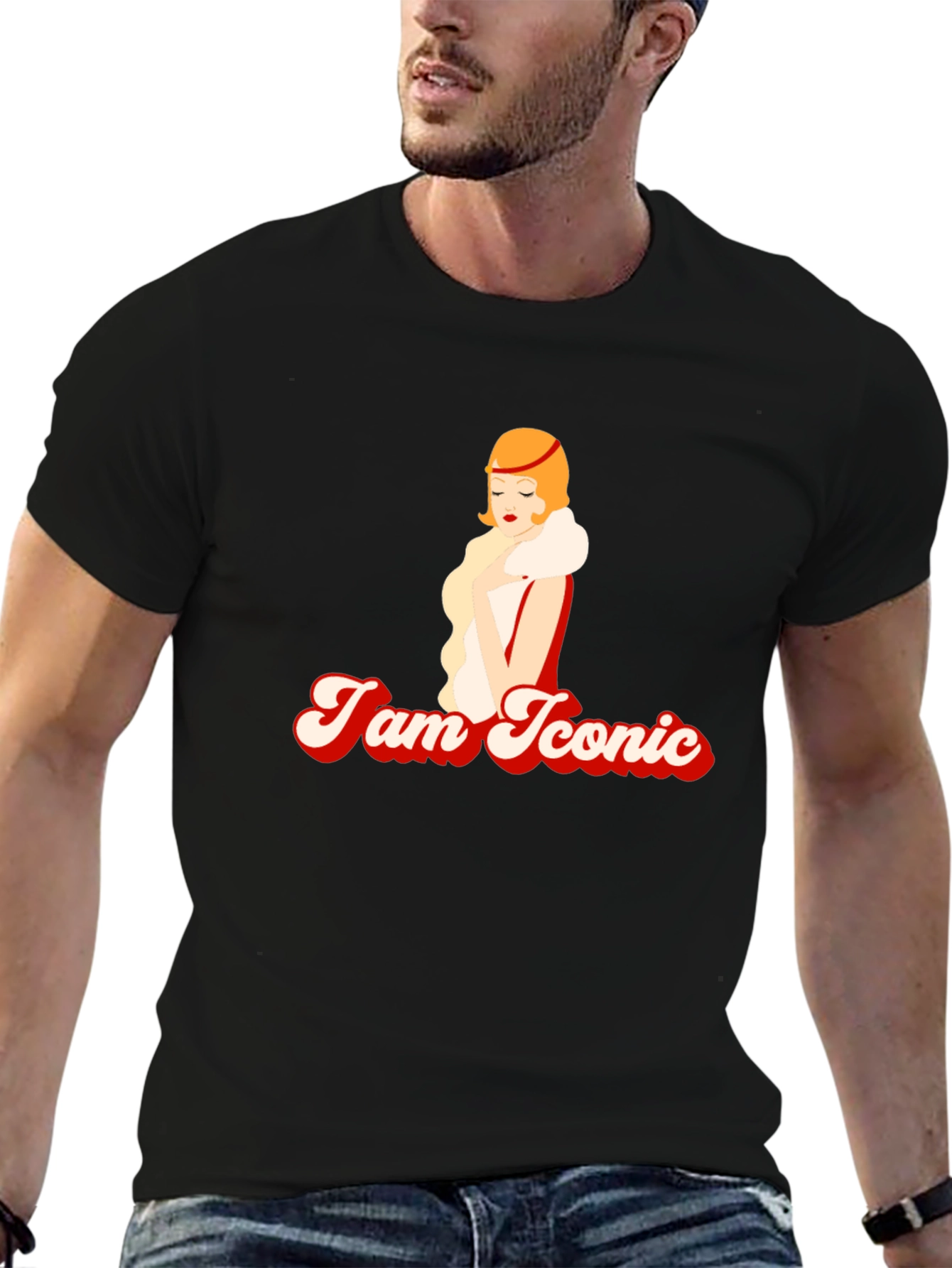 Black I am Iconic T-Shirt view 6