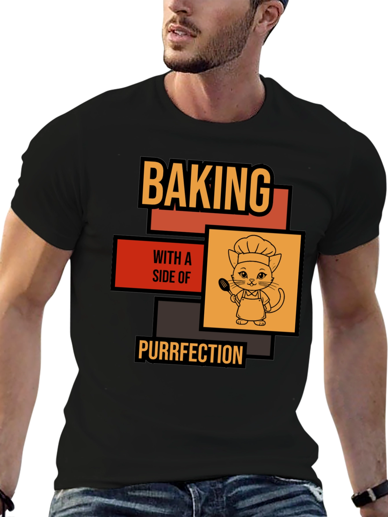 Black Baking with a Side of Purrfection T-Shirt view 6