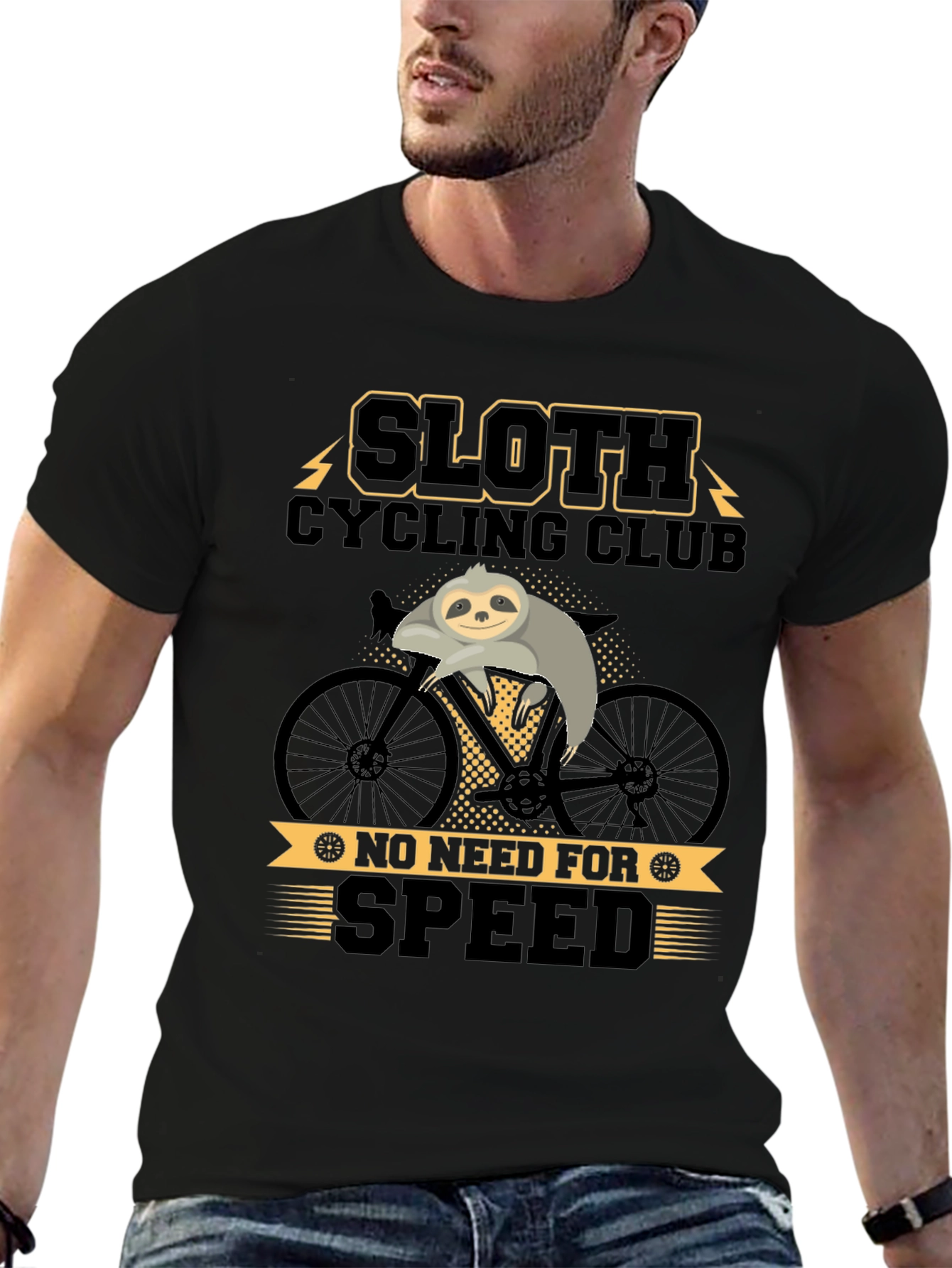 Black Sloth Cycling Club Graphic T-Shirt view 6