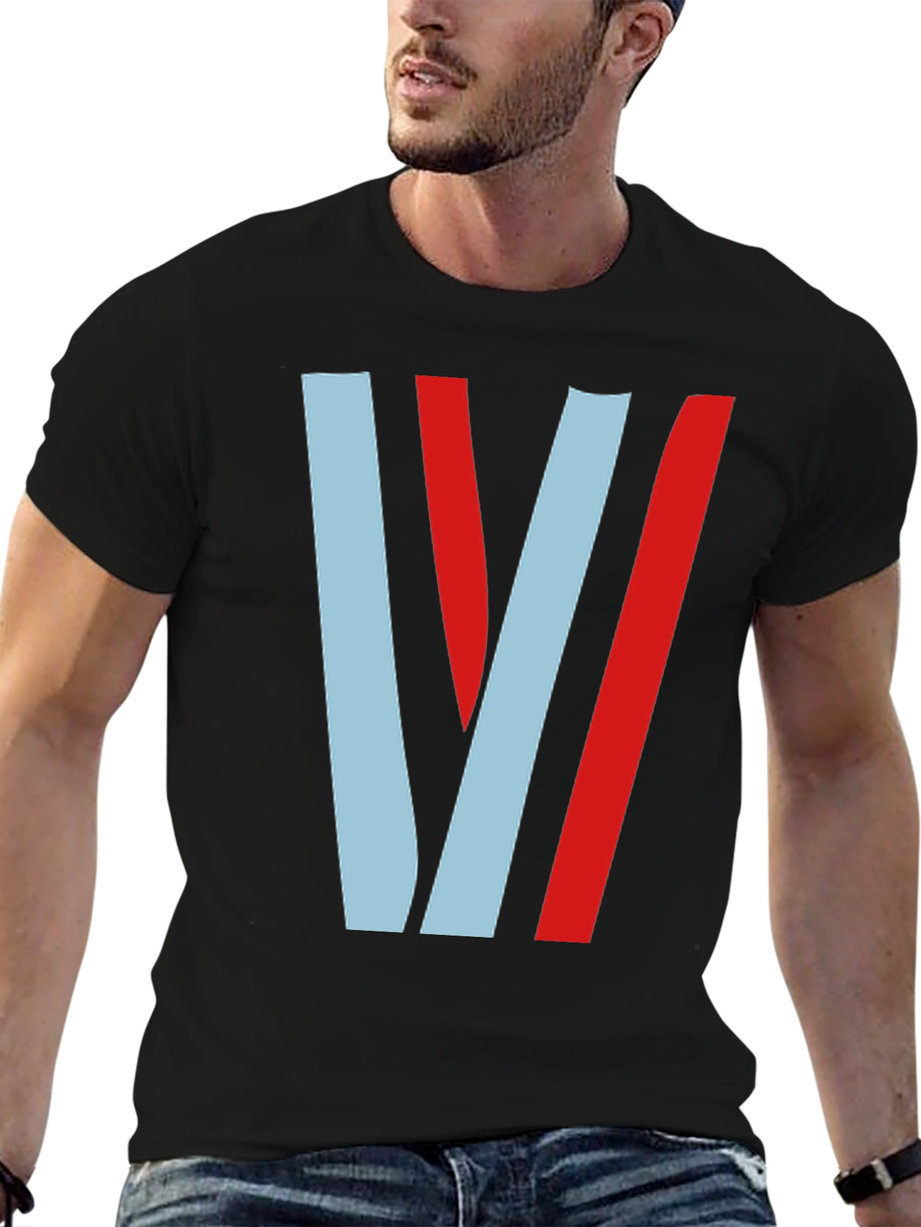 Black Retro Racing Stripe T-Shirt - Stylish Motorsport Tee view 6