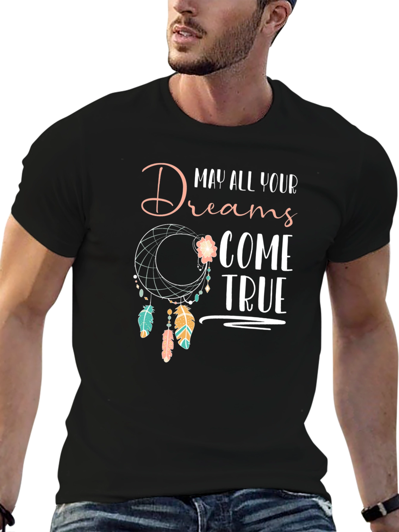 Black Dreamcatcher T-Shirt - May All Your Dreams Come True view 6
