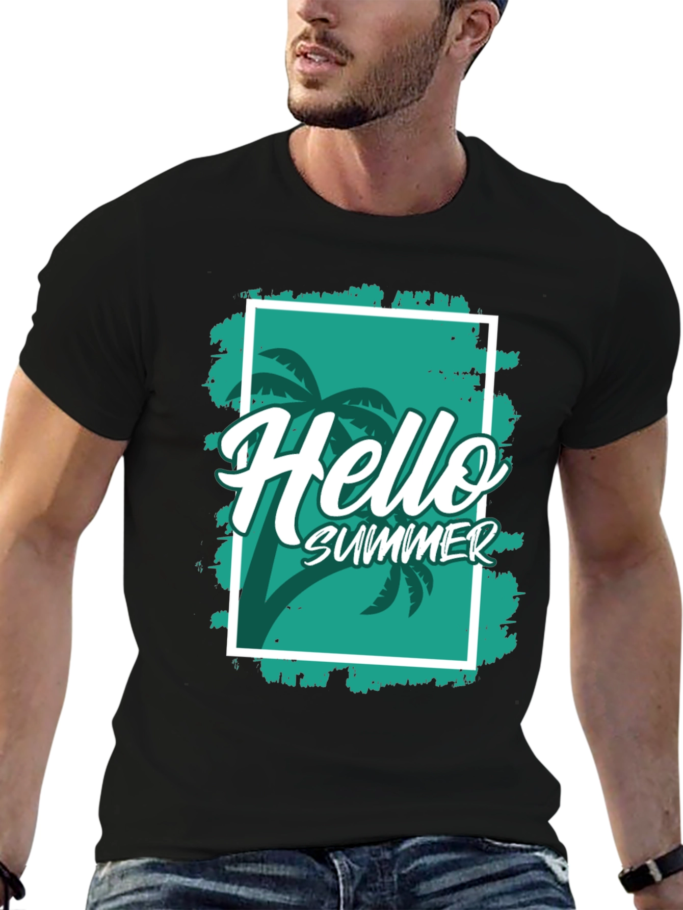 Black Hello Summer Black T-Shirt view 6