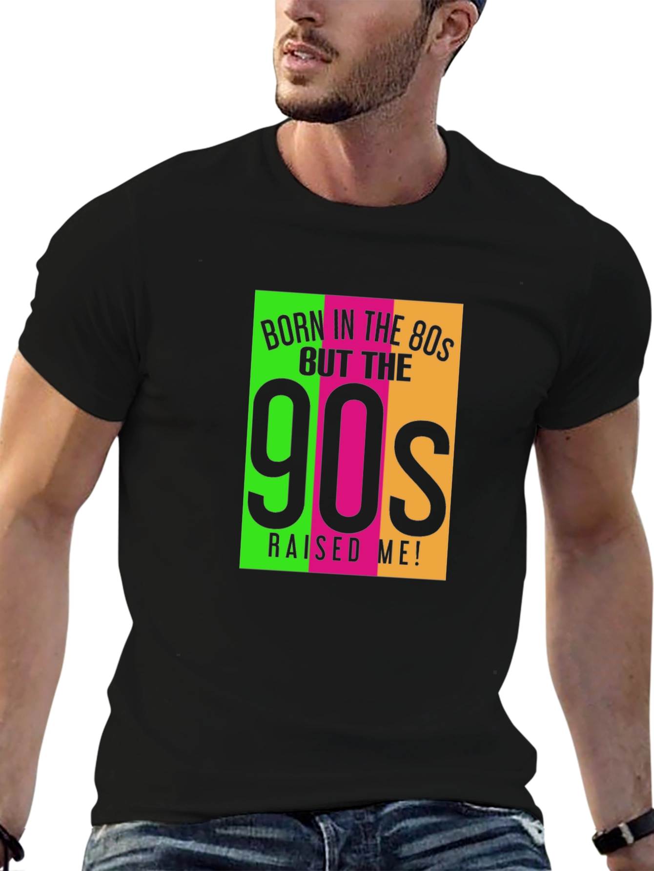 Black Born in the 80s 90s Raised Me Graphic Tee view 6