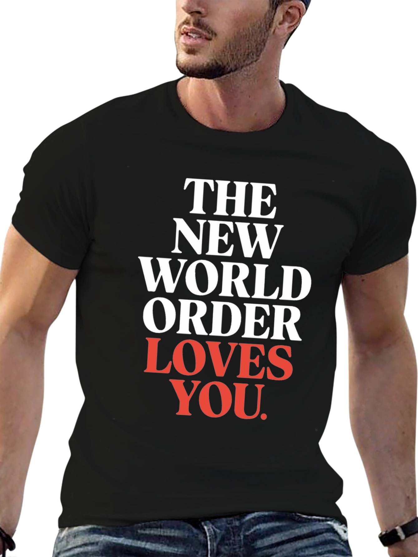 Black The New World Order Loves You T-Shirt view 6