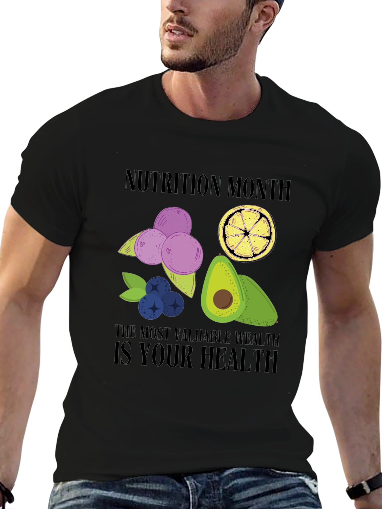 Black Nutrition Month T-Shirt: Healthy Wealth view 6