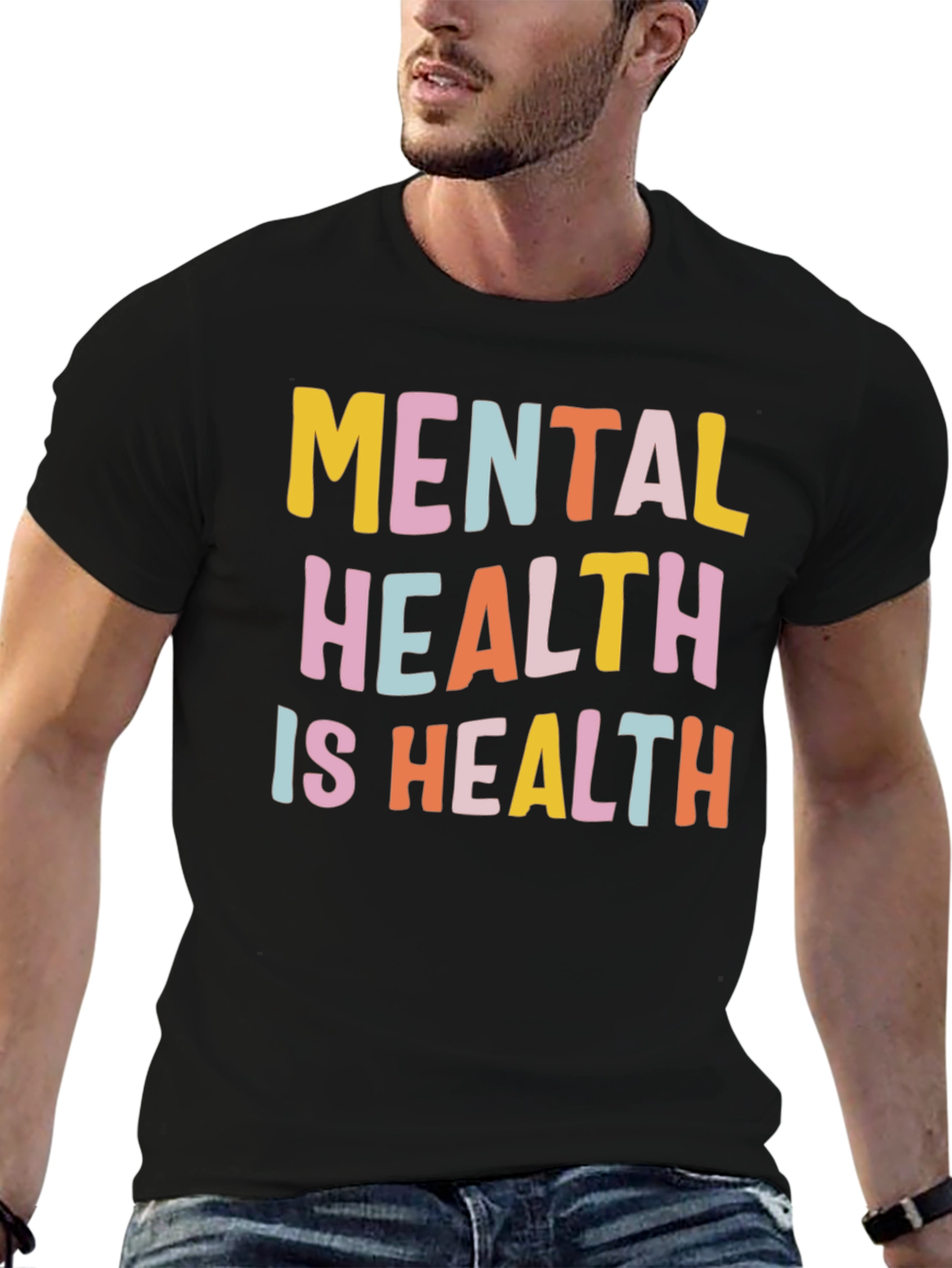 Black Mental Health Is Health Graphic Tee - Black view 6