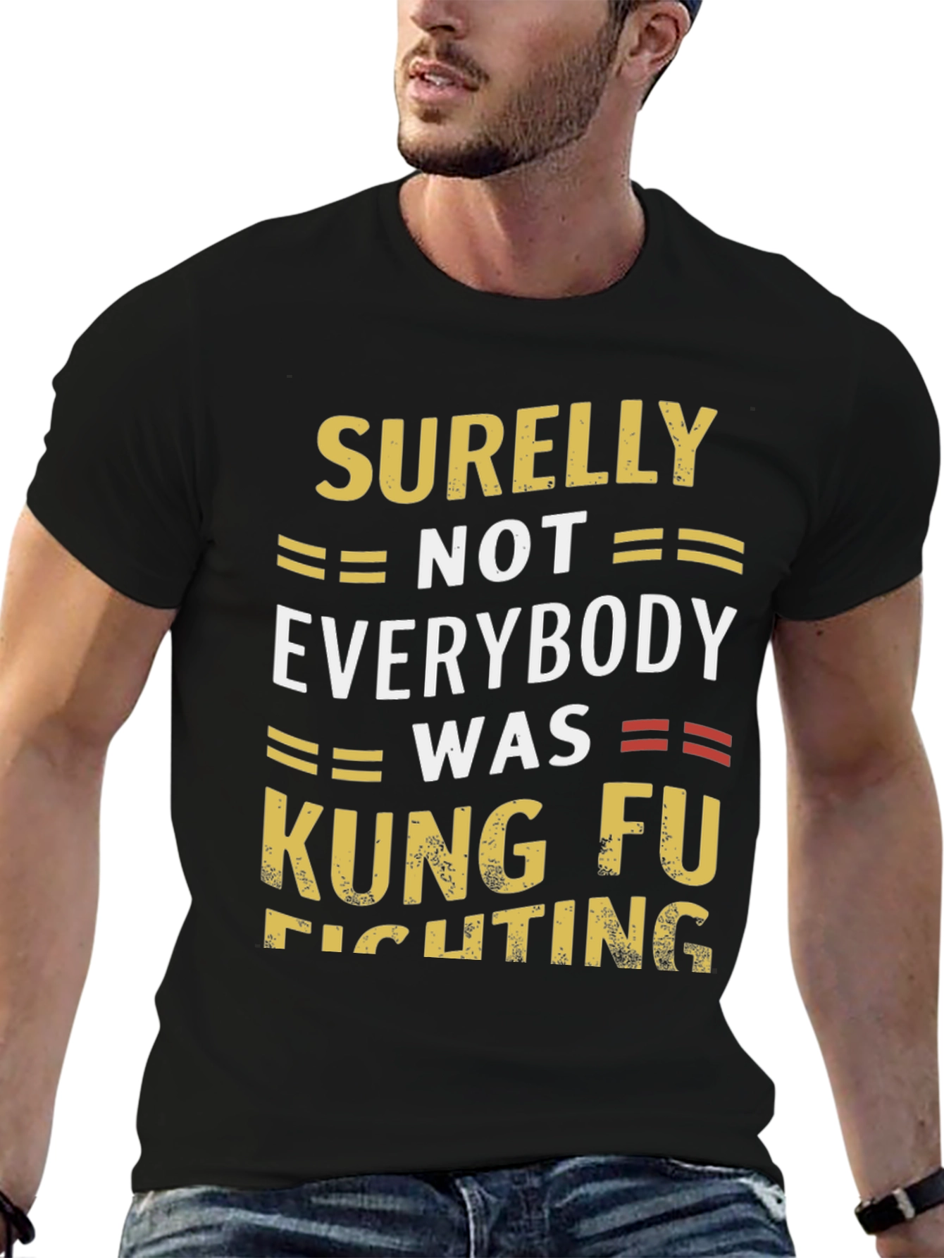 Black Kung Fu Fighting T-Shirt Funny Slogan Tee view 6