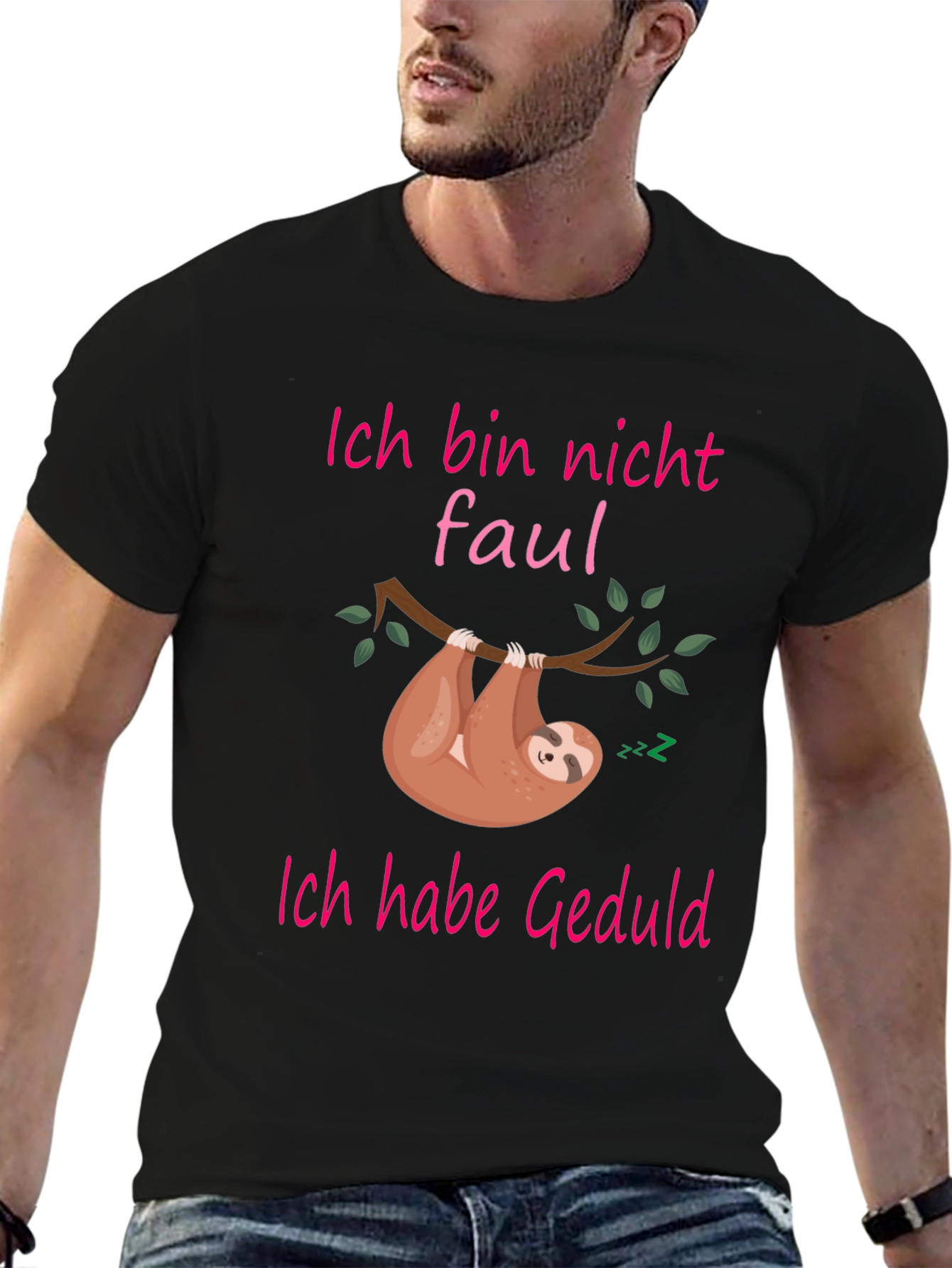 Funny Sloth Patience T-Shirt - "Ich bin nicht faul" - 6