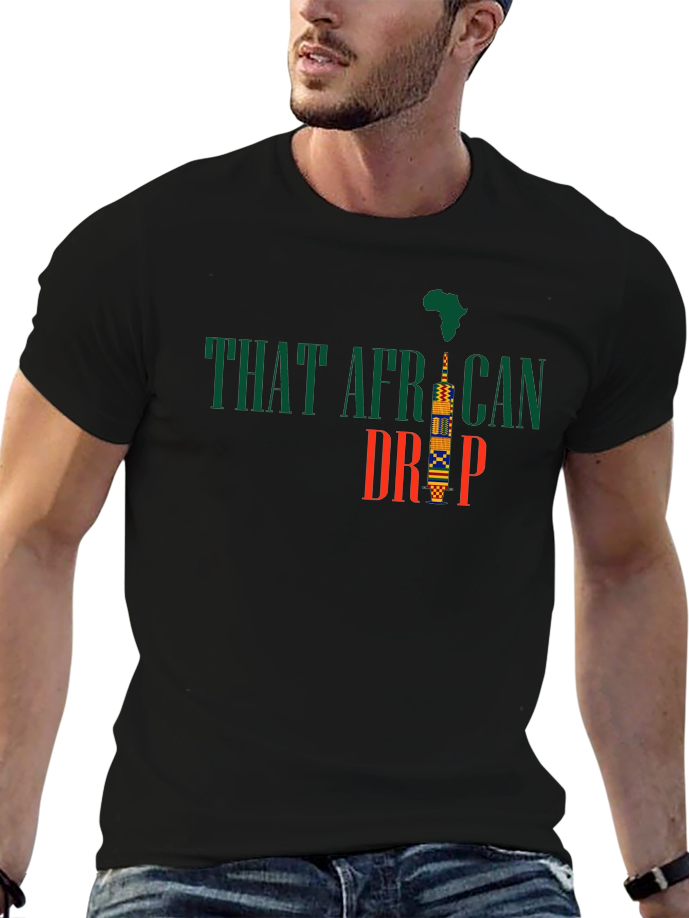 Black That African Drip Graphic T-Shirt view 6