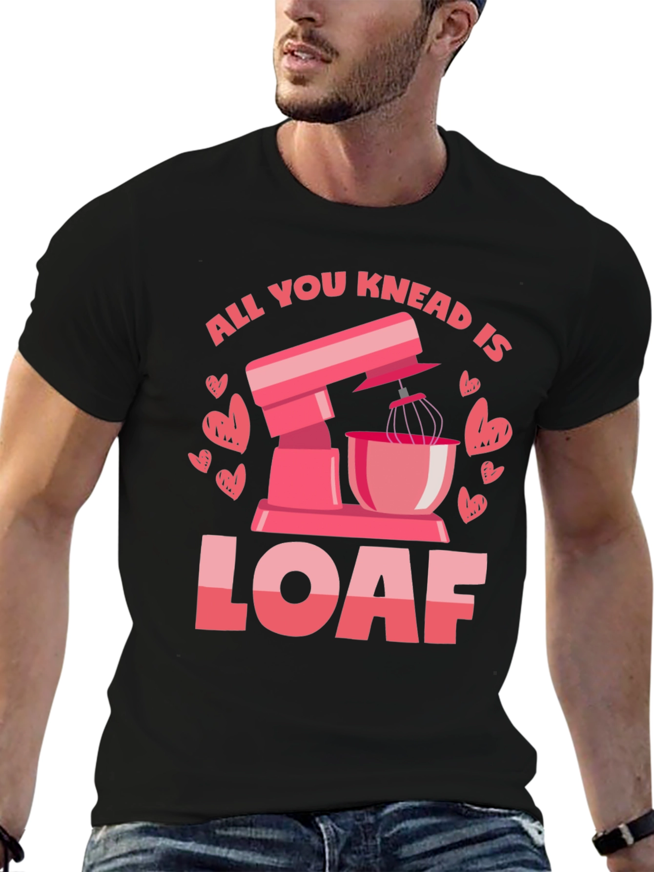 Black All You Knead is Loaf T-Shirt view 6