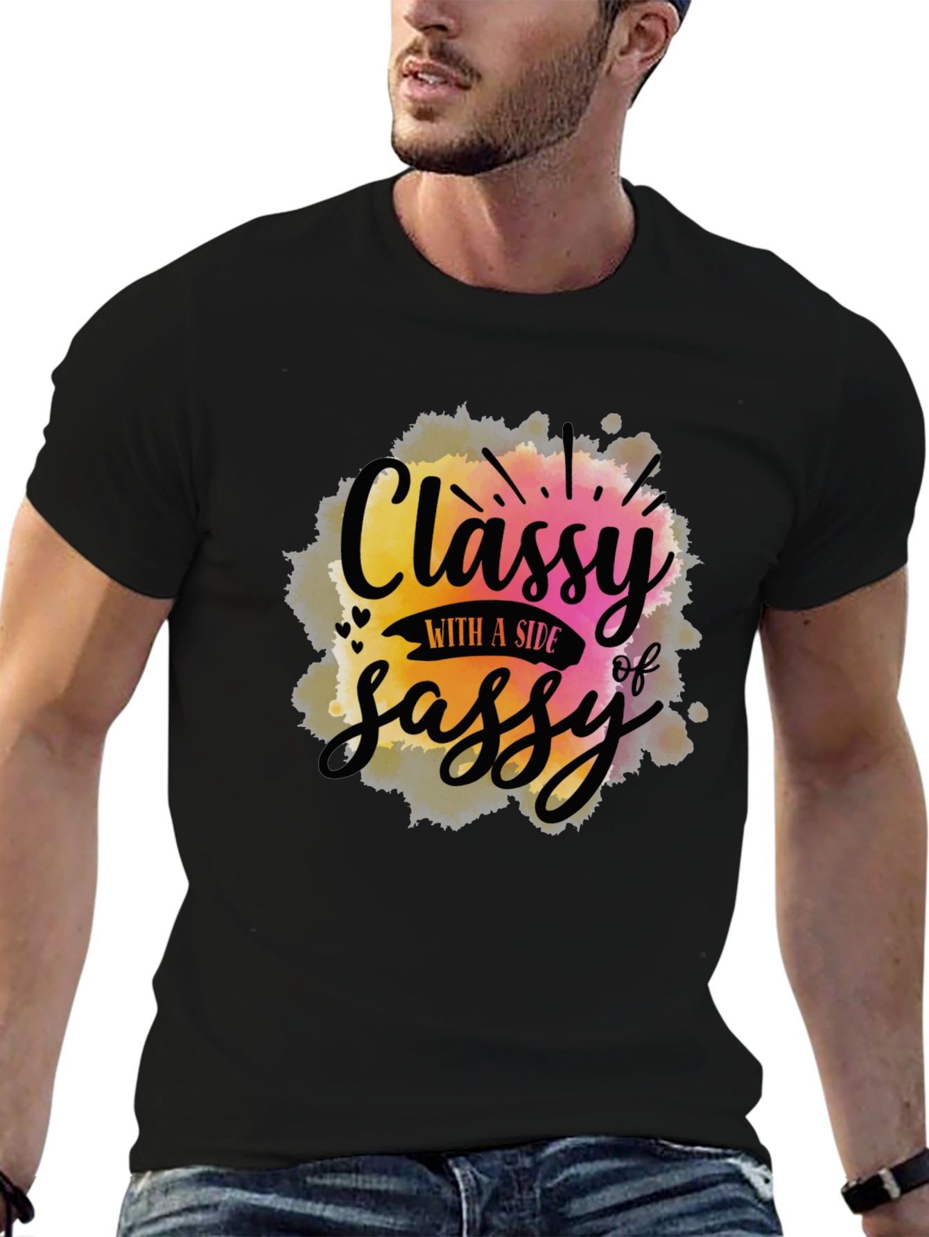 Black Classy With A Side of Sassy Graphic Tee view 6