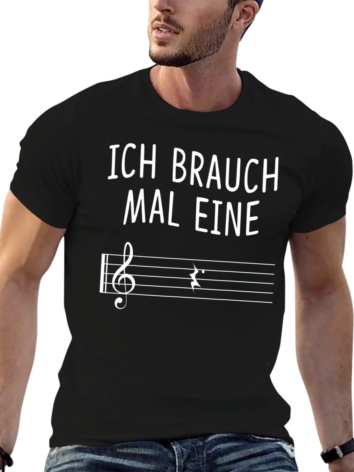 Black Ich Brauch Mal Eine Pause T-Shirt Music Note view 6