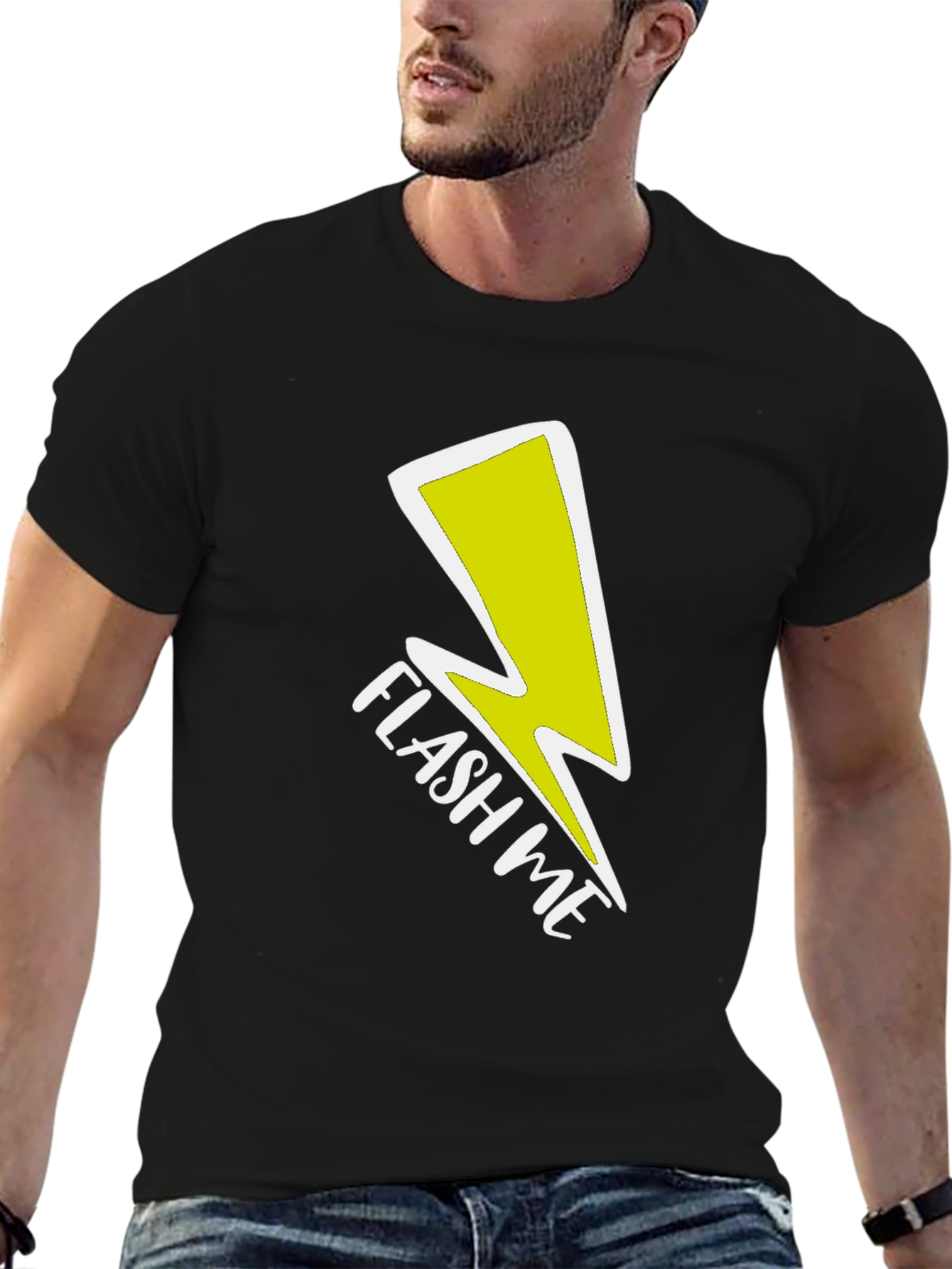 Black Flash Me Graphic Tee - Bold Statement Shirt view 6