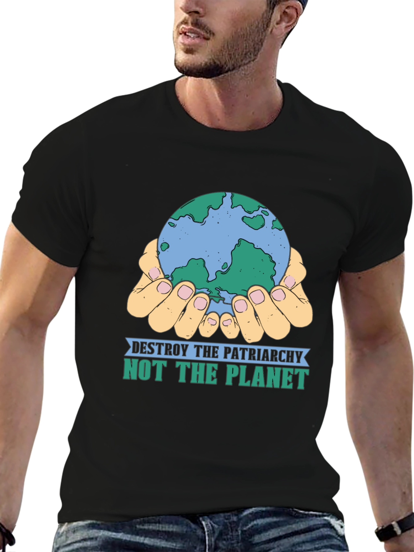 Black Destroy Patriarchy Graphic Tee view 6