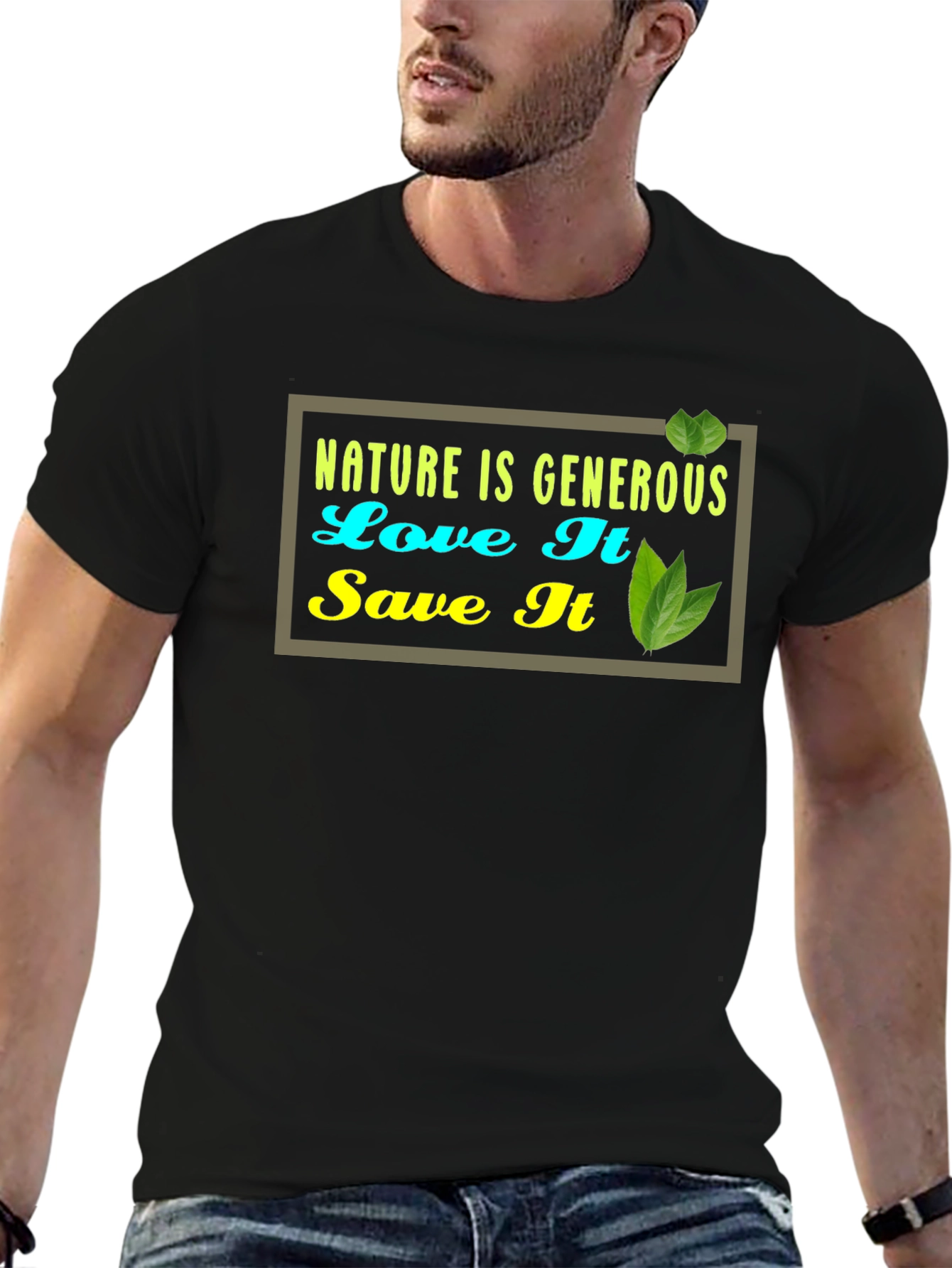 Black Nature is Generous Graphic Tee -  Eco-Friendly Style view 6