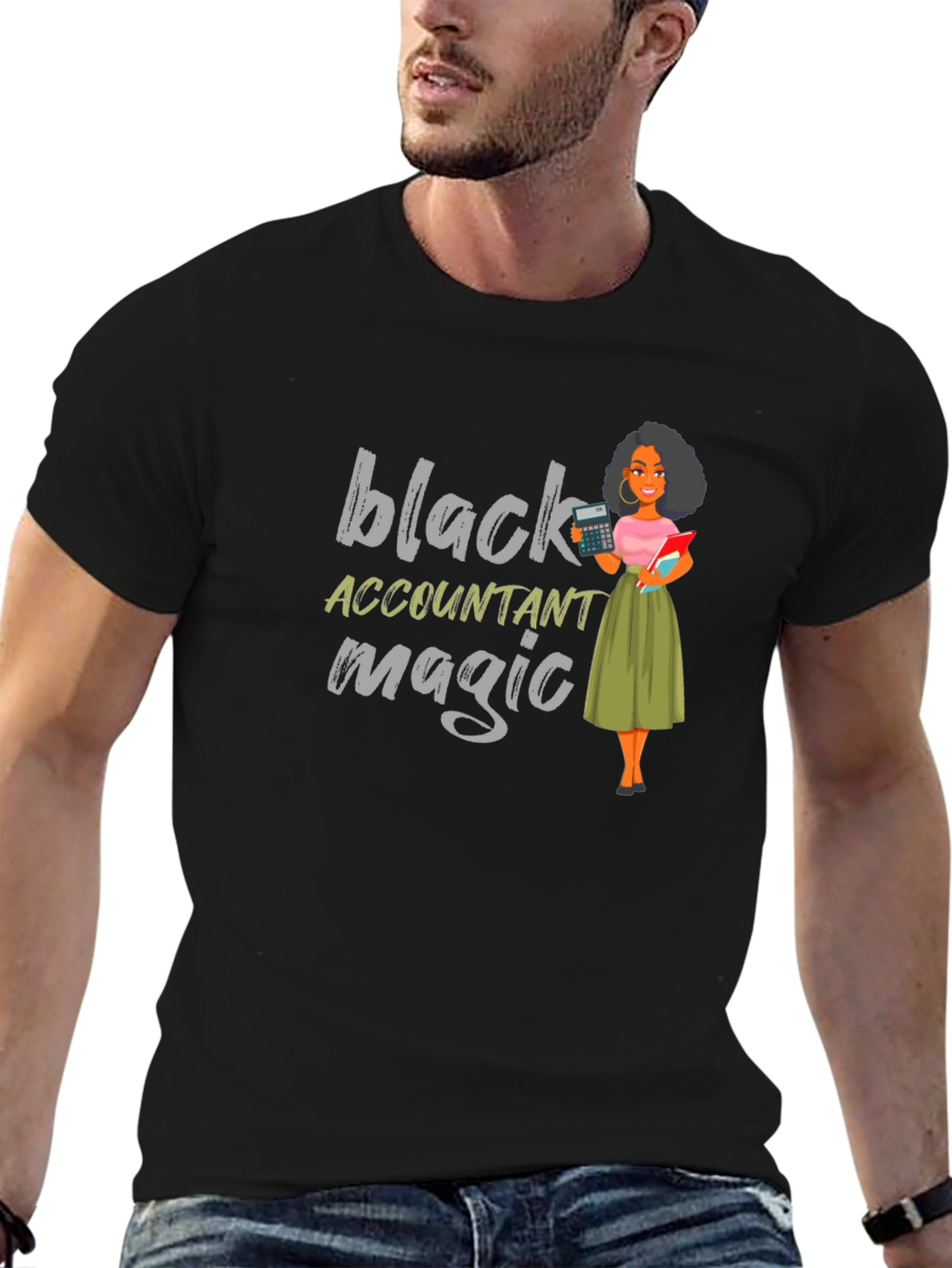 Black Black Accountant Magic T-Shirt view 6