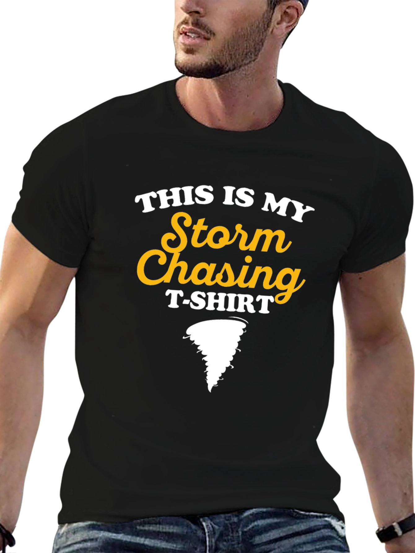 Black Storm Chasing T-Shirt - Novelty Weather Tee view 6