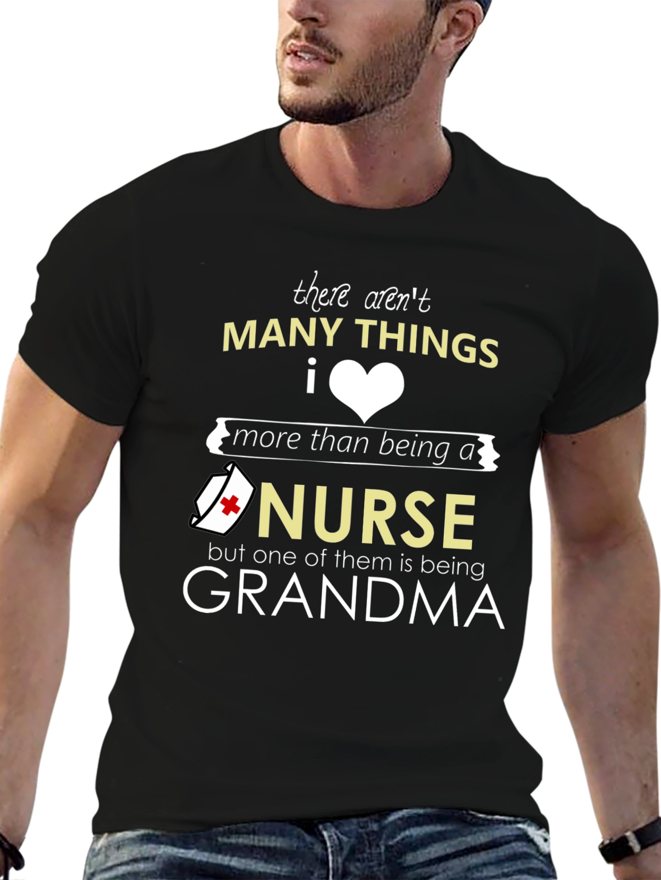 Black Nurse Grandma T-Shirt: Many Things I Love view 6