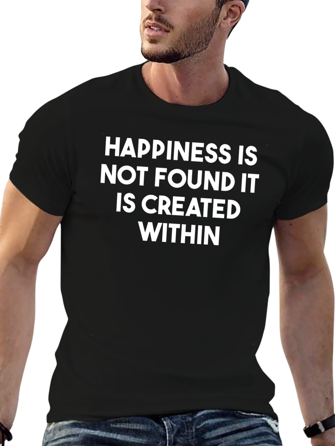 Black Happiness Created Within T-Shirt view 6