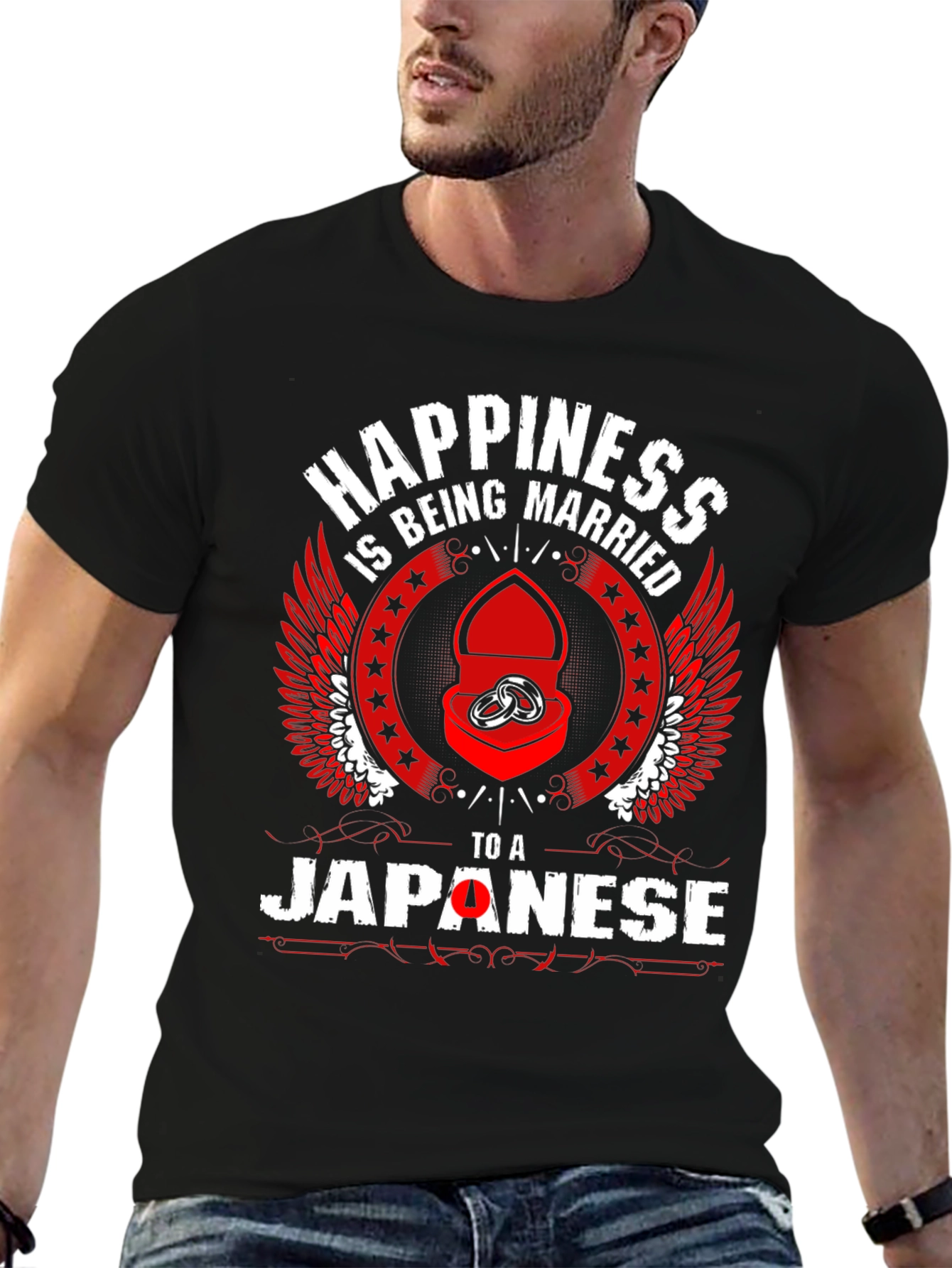 Black Happiness Being Married to a Japanese T-Shirt view 6