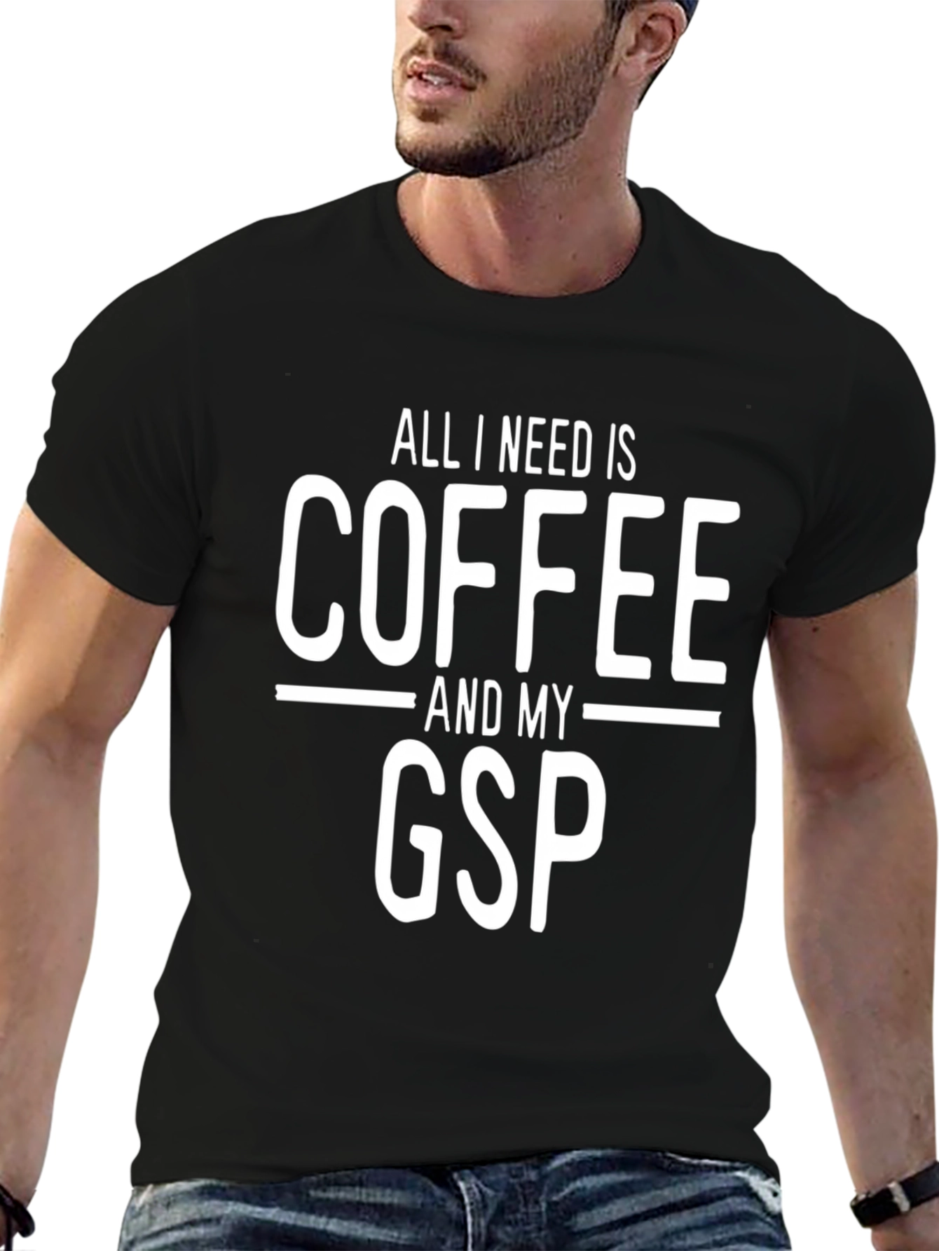 Black Coffee and GSP T-Shirt - Black Cotton Blend view 6