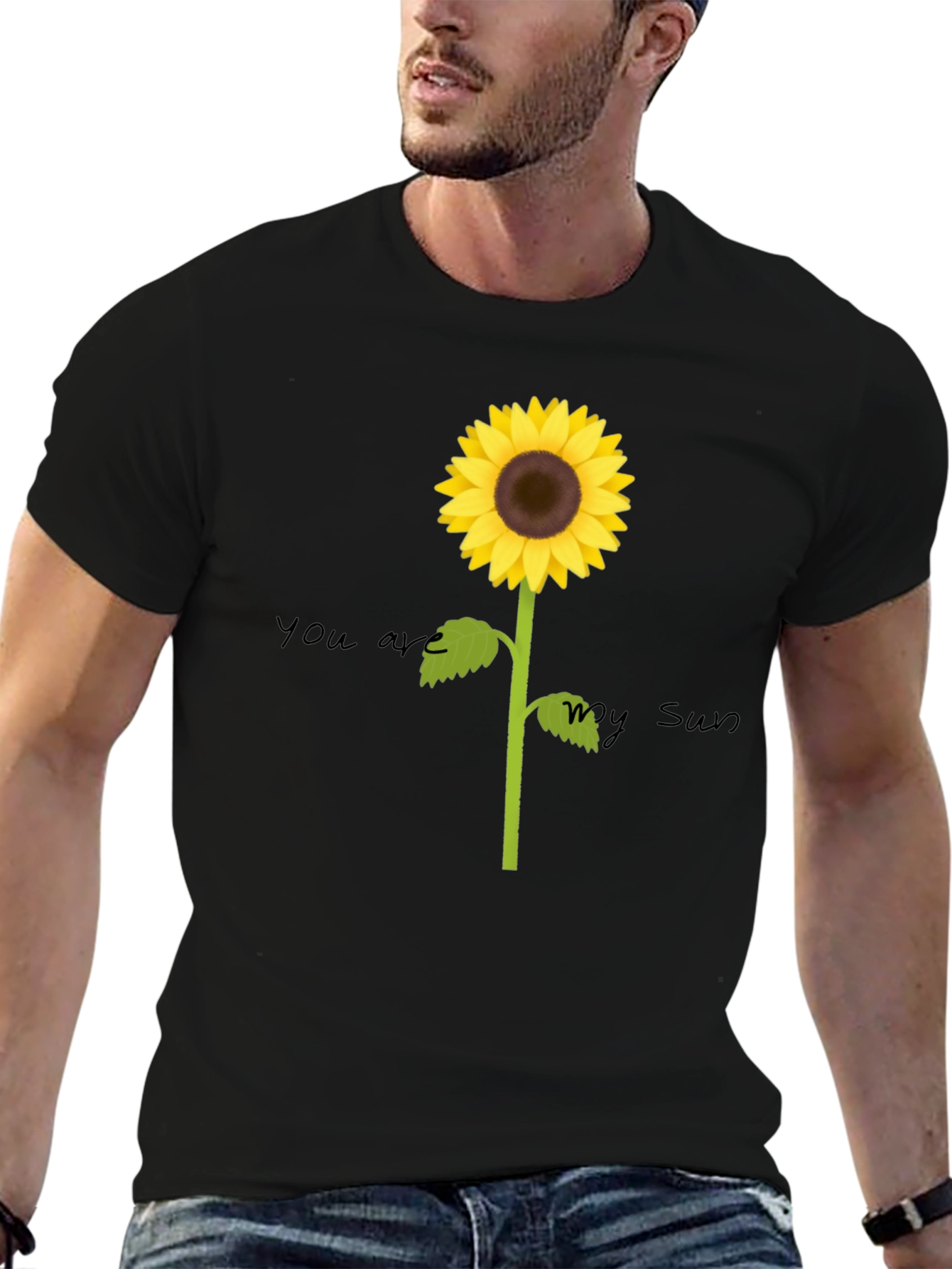 Black Sunflower Graphic Tee - You Are My Sun view 6
