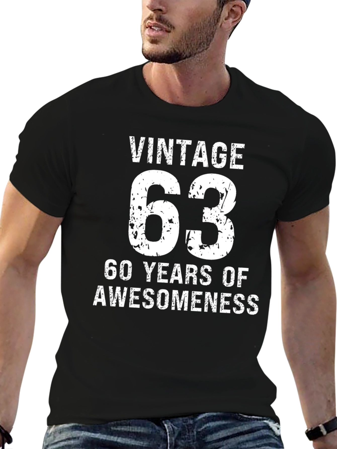 Black Vintage 63 Awesomeness T-Shirt view 6
