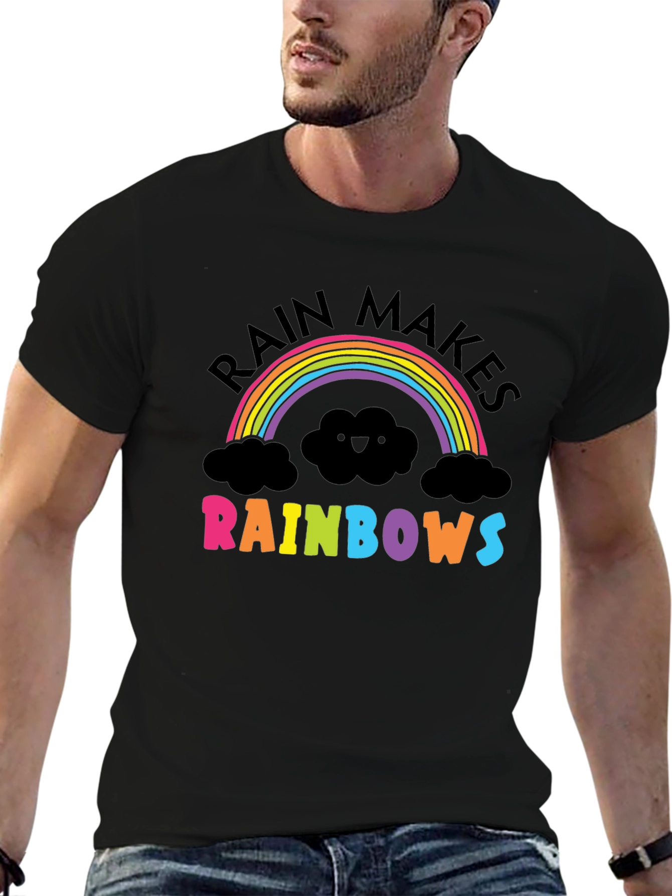 Black Rain Makes Rainbows Graphic T-Shirt view 6