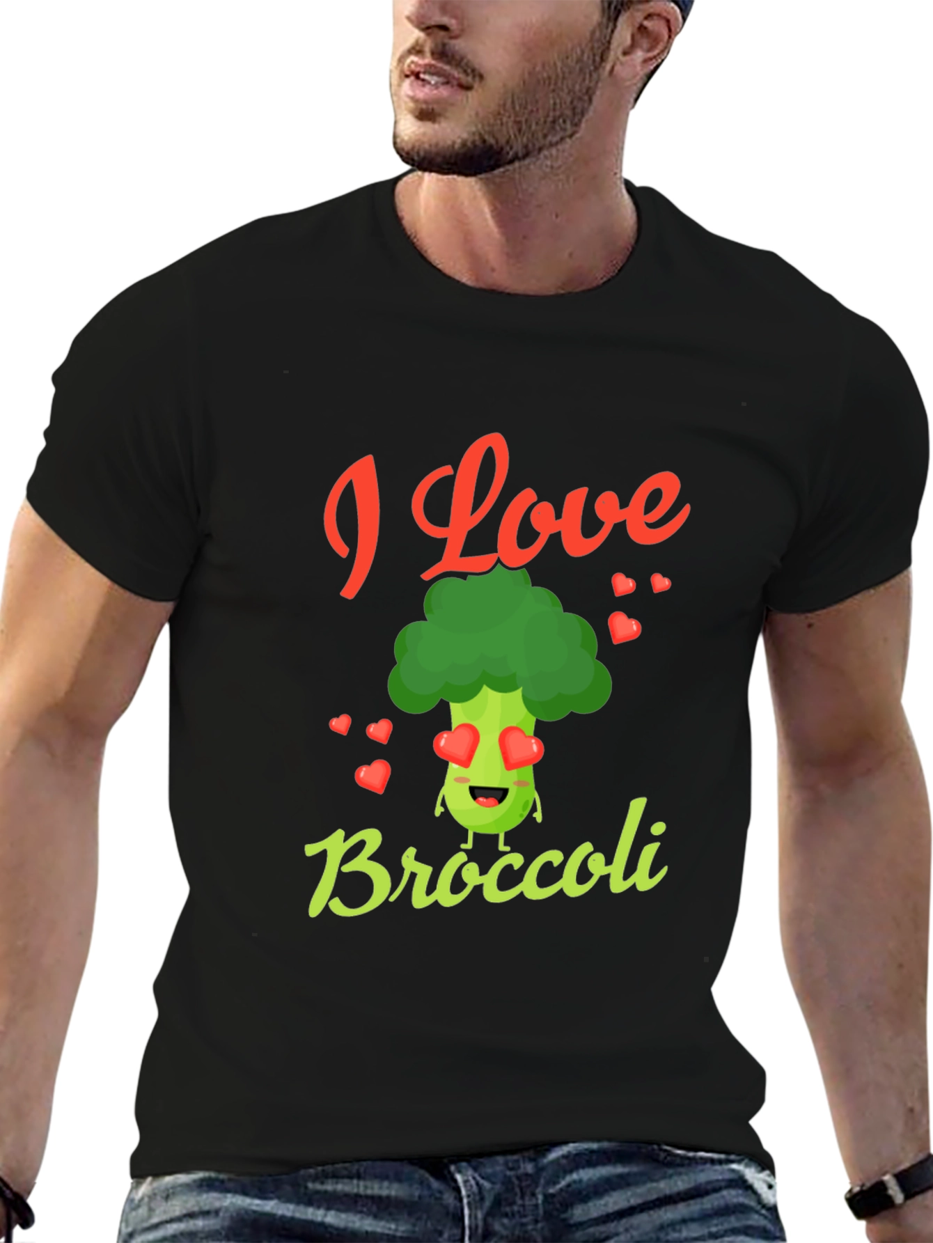 I Love Broccoli T-Shirt - Novelty Graphic Tee - 6