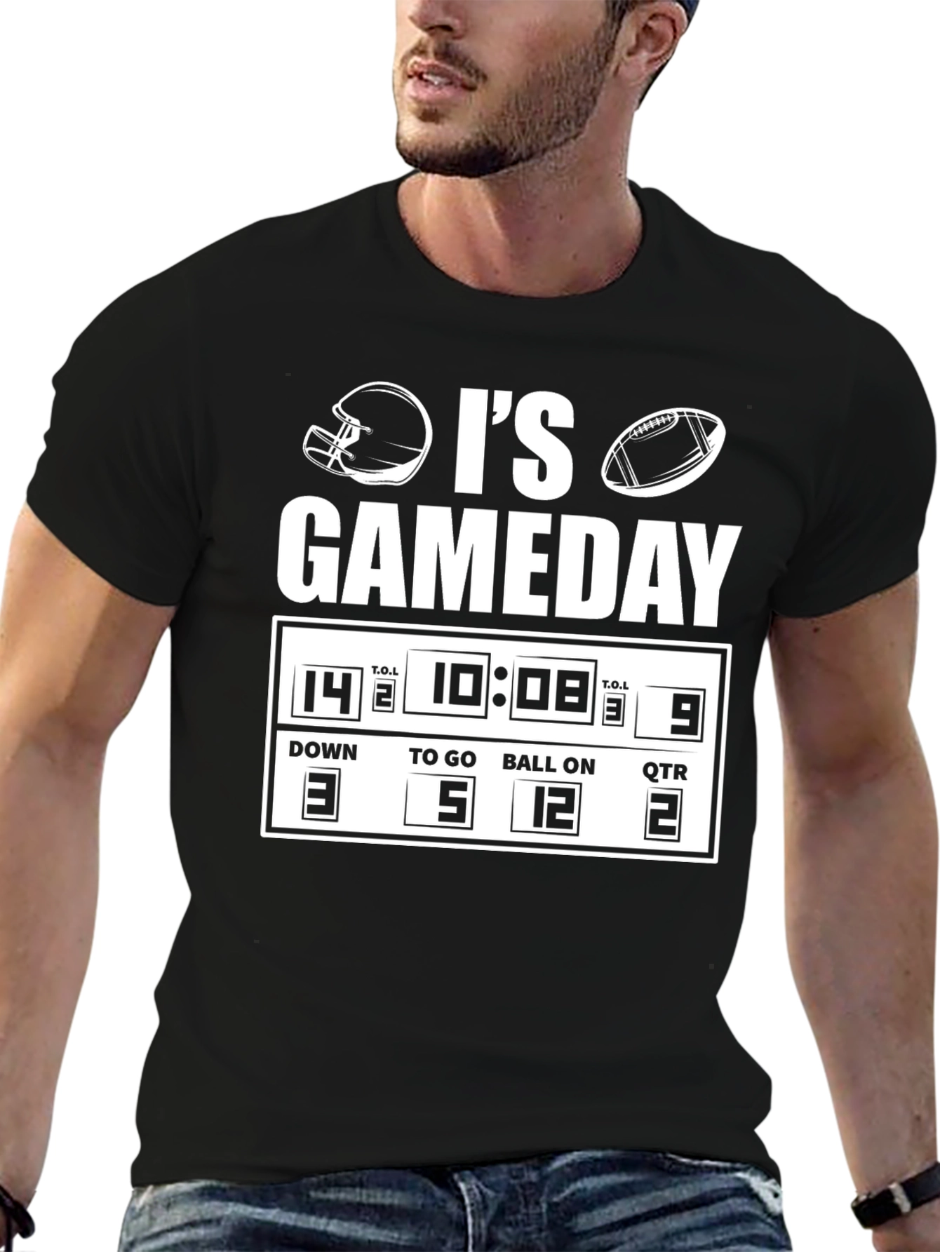 Black It's Gameday Football T-Shirt view 6
