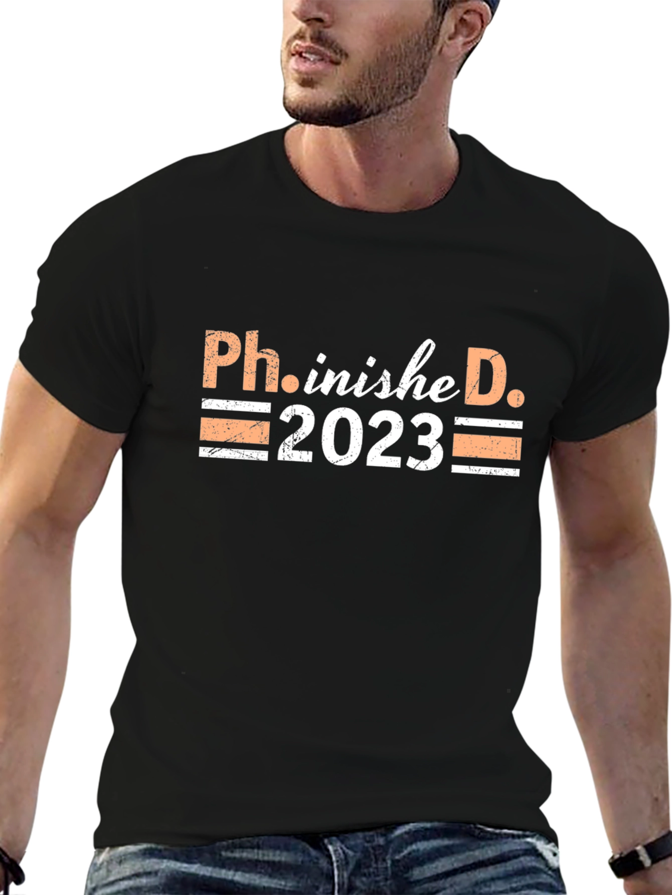 Black Ph.inished D. 2023 Graduation T-Shirt view 6
