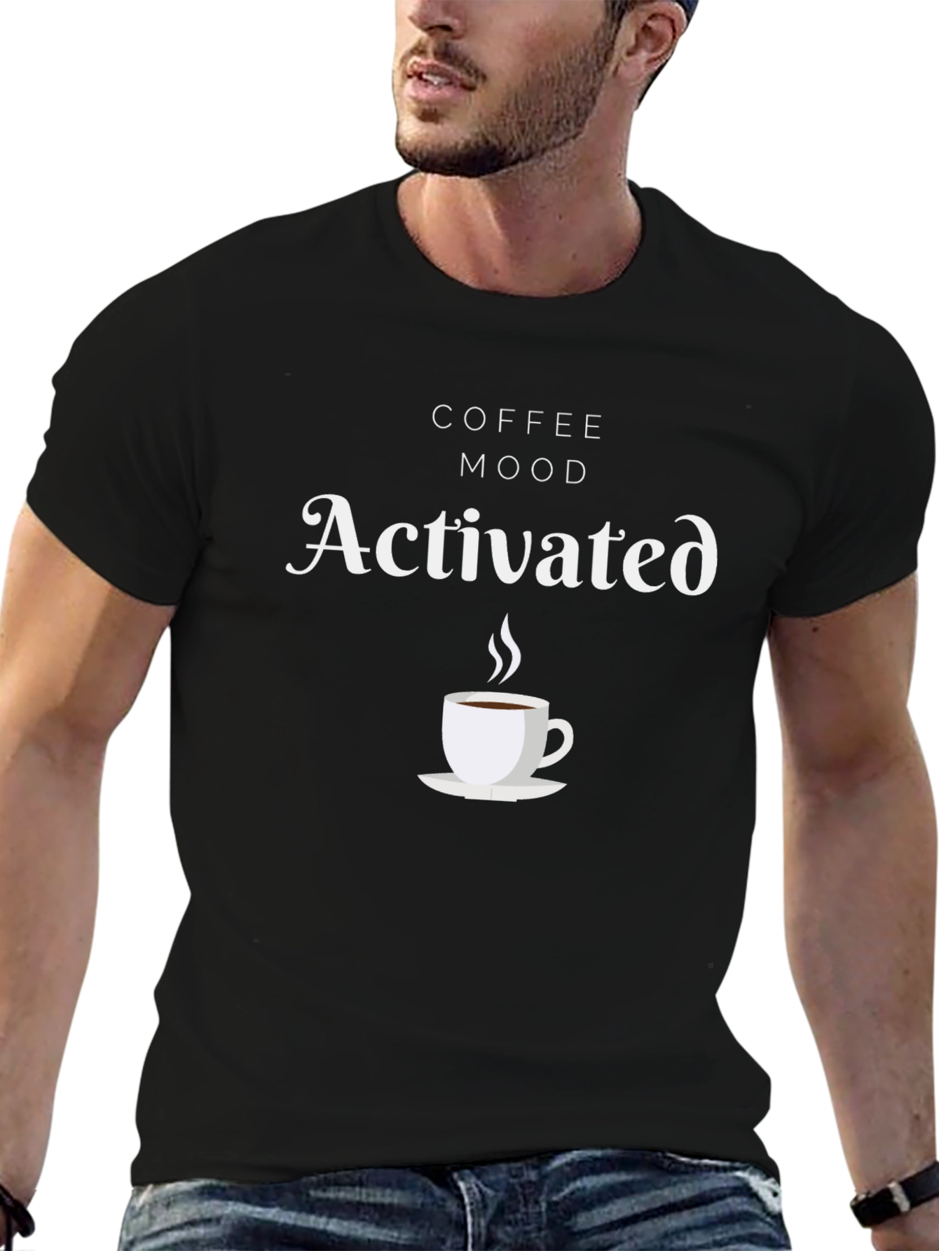 Black Coffee Mood Activated Black T-Shirt view 6