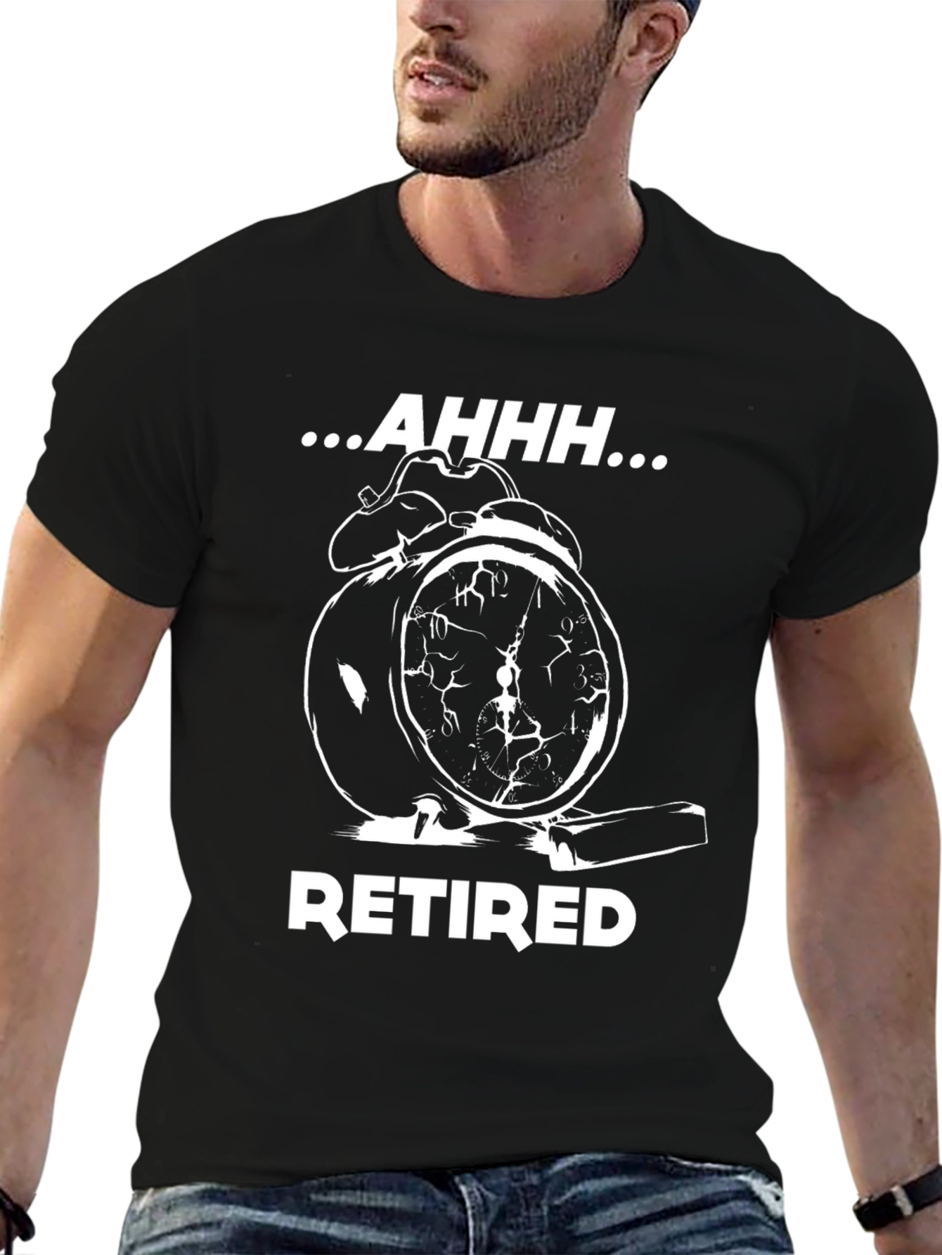 Black Retired Alarm Clock T-Shirt view 6