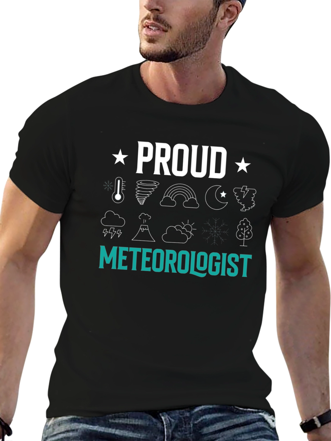 Black Proud Meteorologist Graphic T-Shirt view 6
