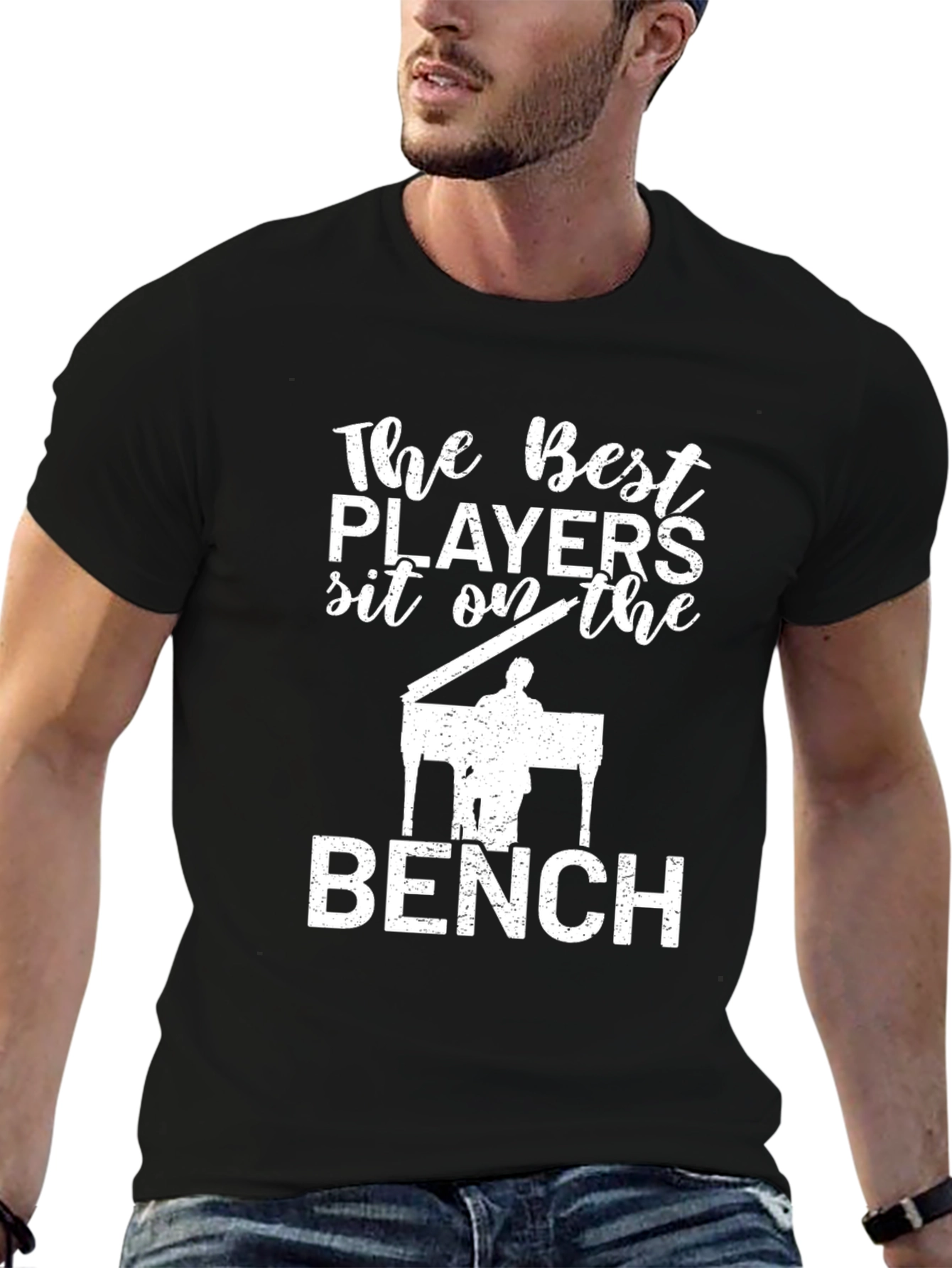 Black The Best Players Sit On The Bench T-Shirt view 6
