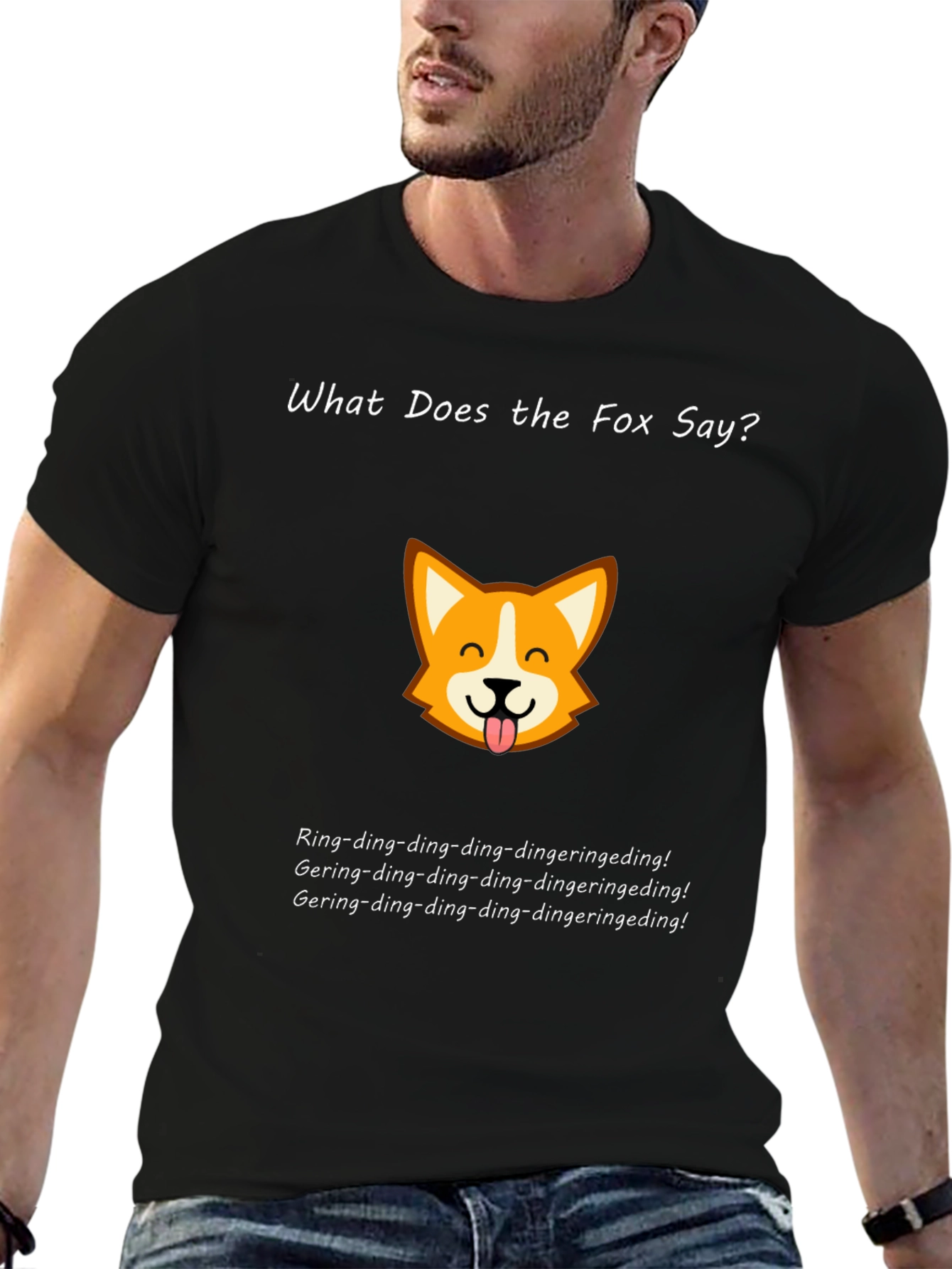 Black What Does the Fox Say Black T-Shirt view 6