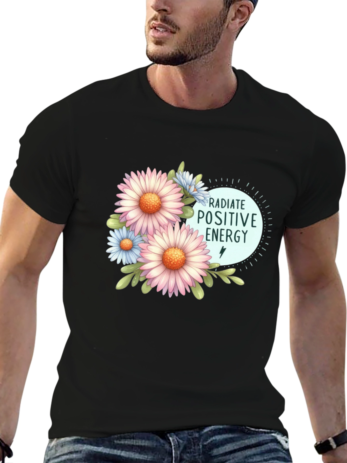 Black Radiate Positive Energy Floral T-Shirt view 6